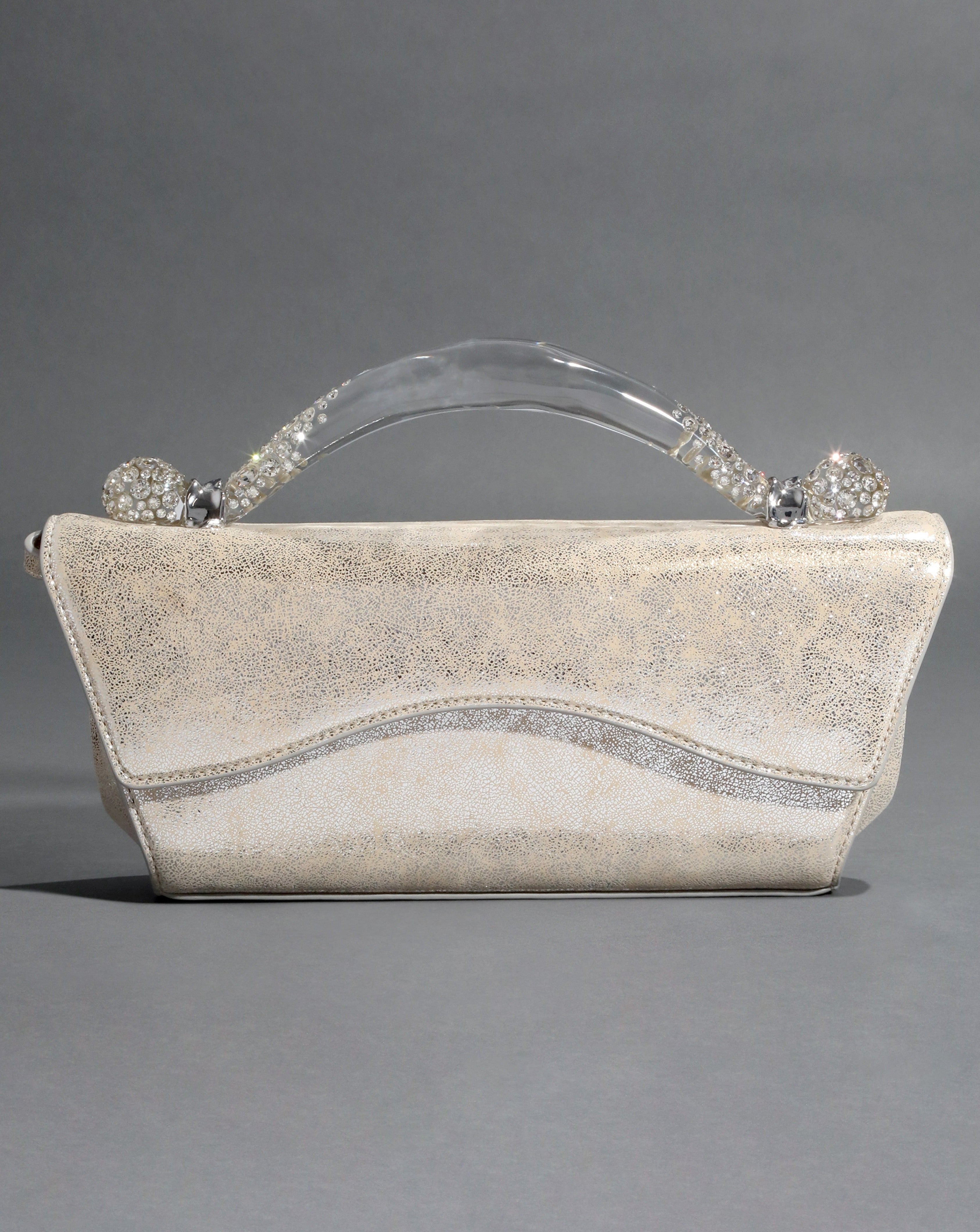 Candy Box Lucite Handle Handbag- Opalescent Pearl