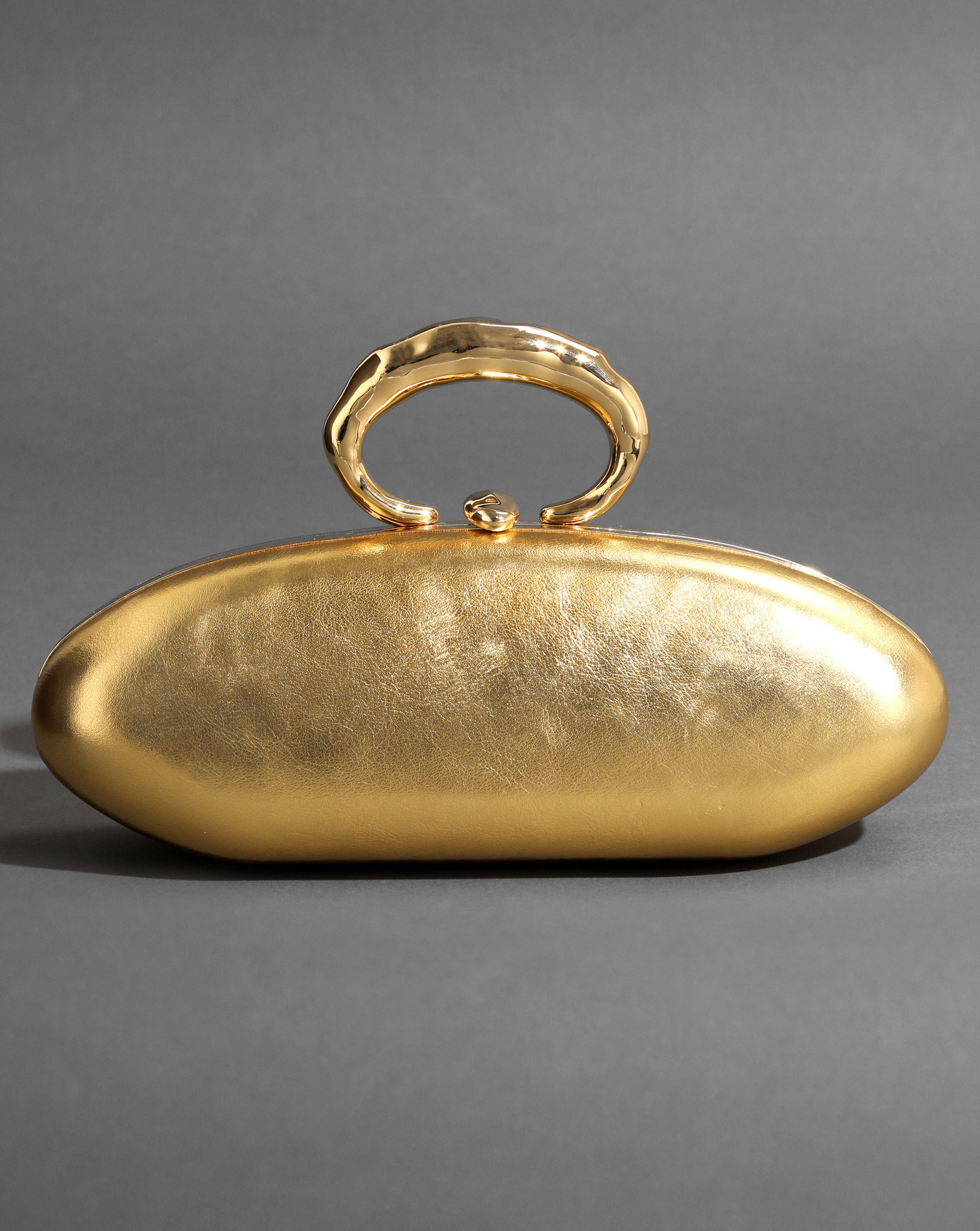 Gold Molten Gold Bullet Minaudiere Alexis Bittar