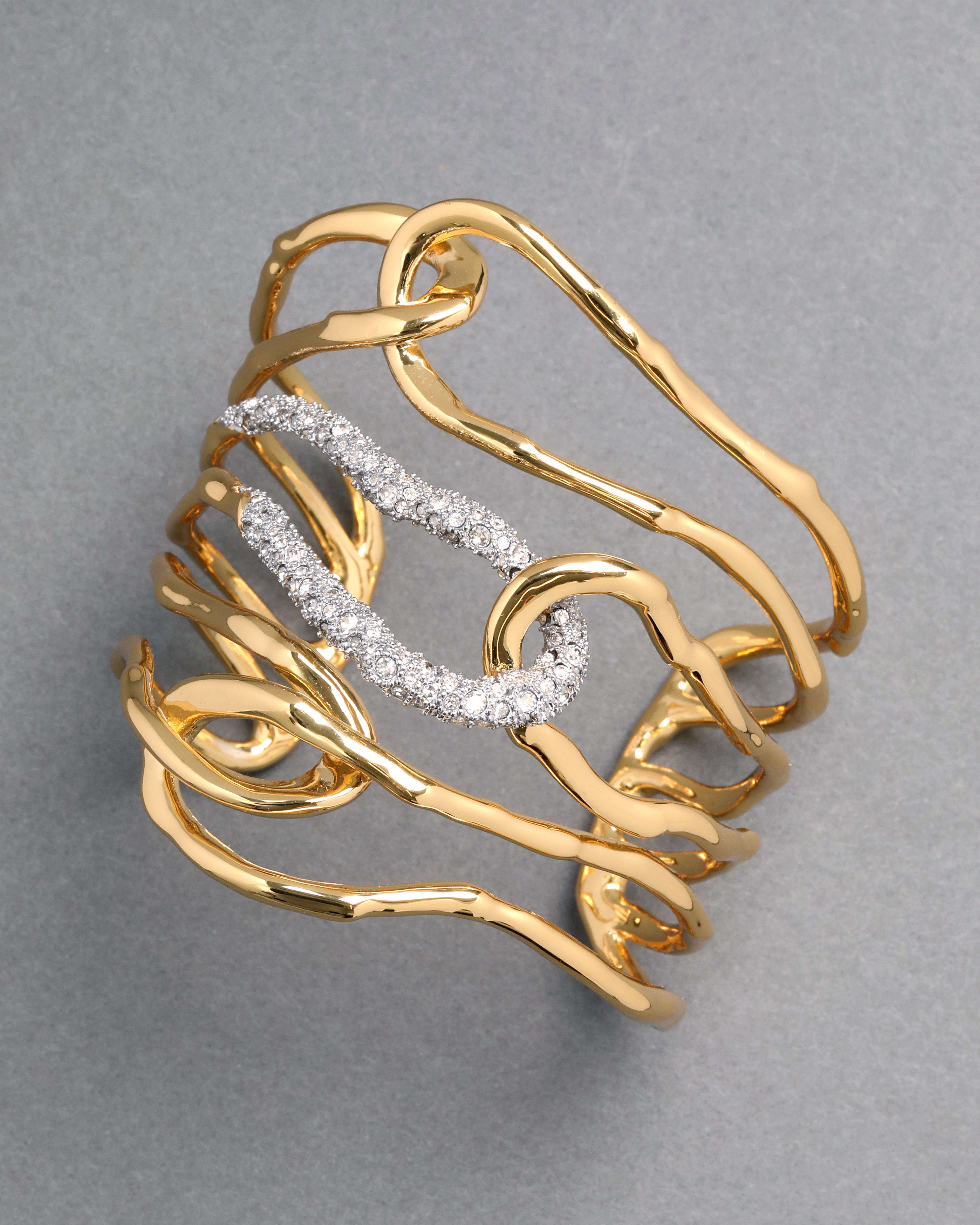 Alexis Bittar Large Molten Bangle Bracelet in Gold