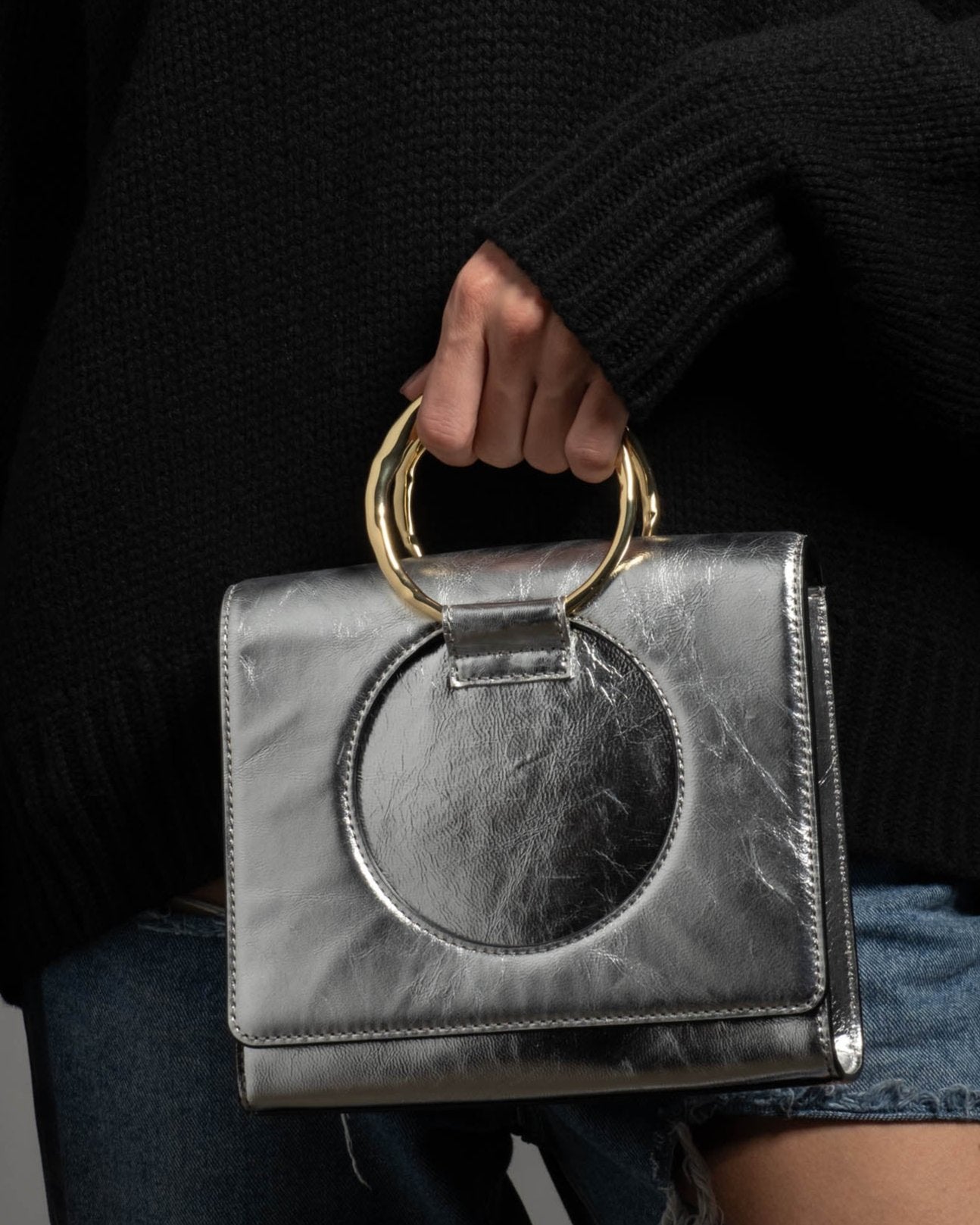 Alexis Bittar The Hunter Crossbody Bag Silver