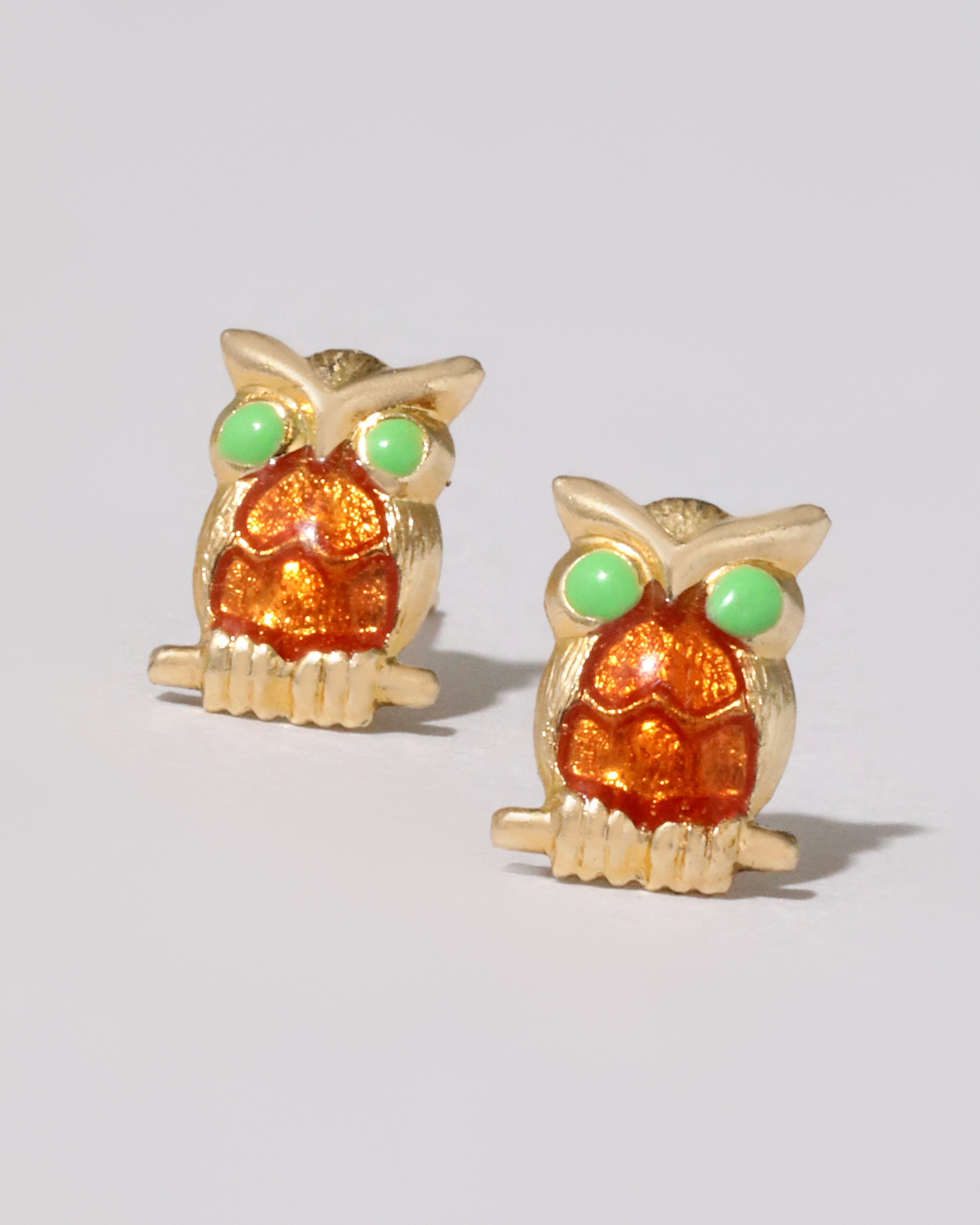 Gold on sale owl earrings