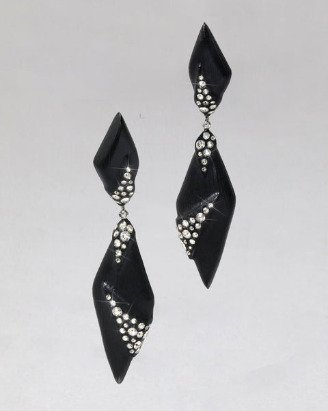 Black Metal Earrings for Black Saree | FashionCrab.com