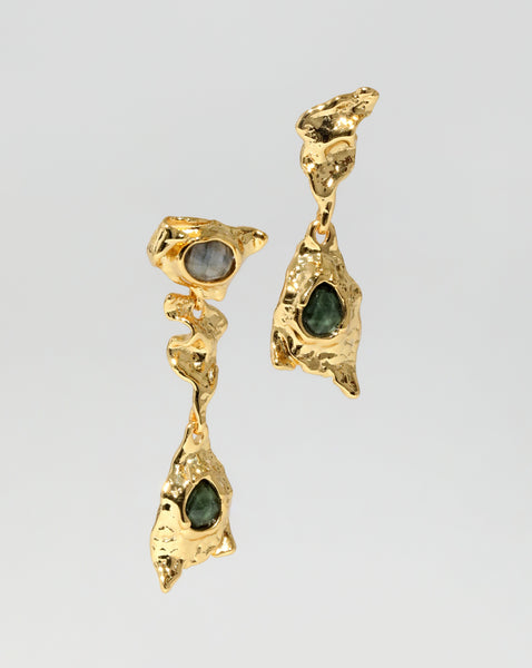Crumpled Small Post Earring- Gold