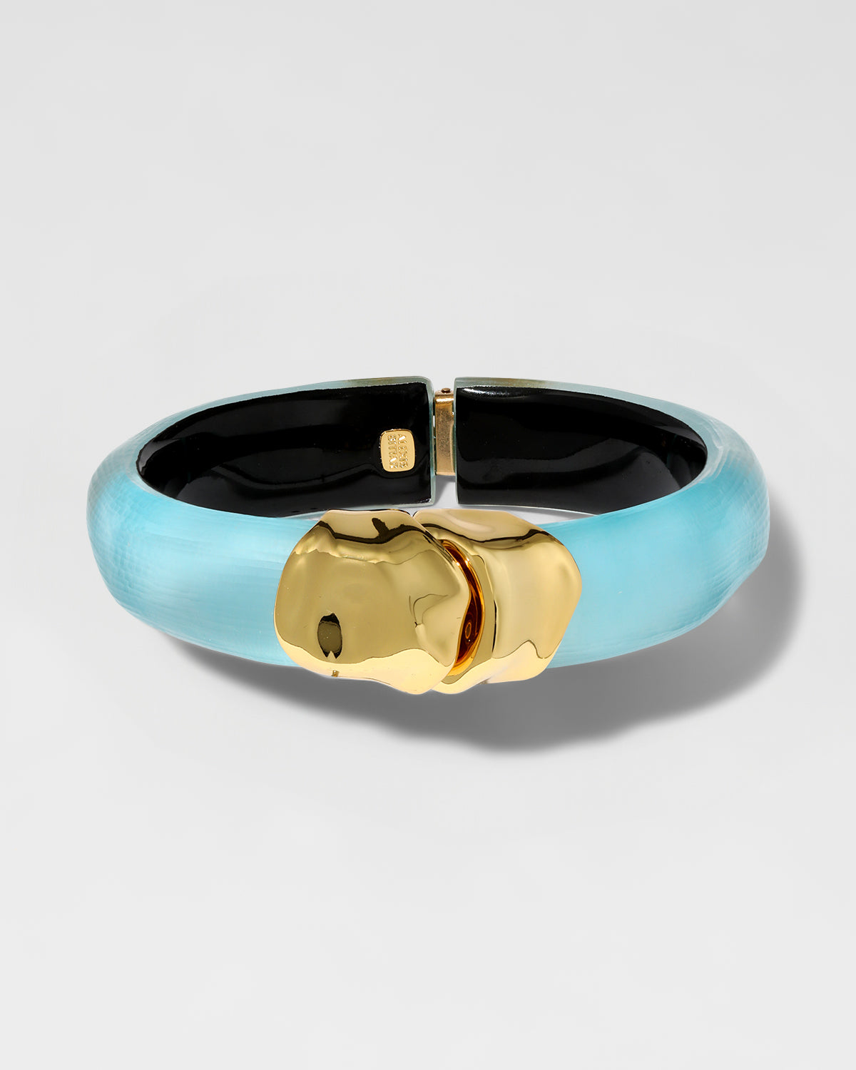 Molten Gold Lucite Hinge Bracelet- Icy Blue - Photo 2