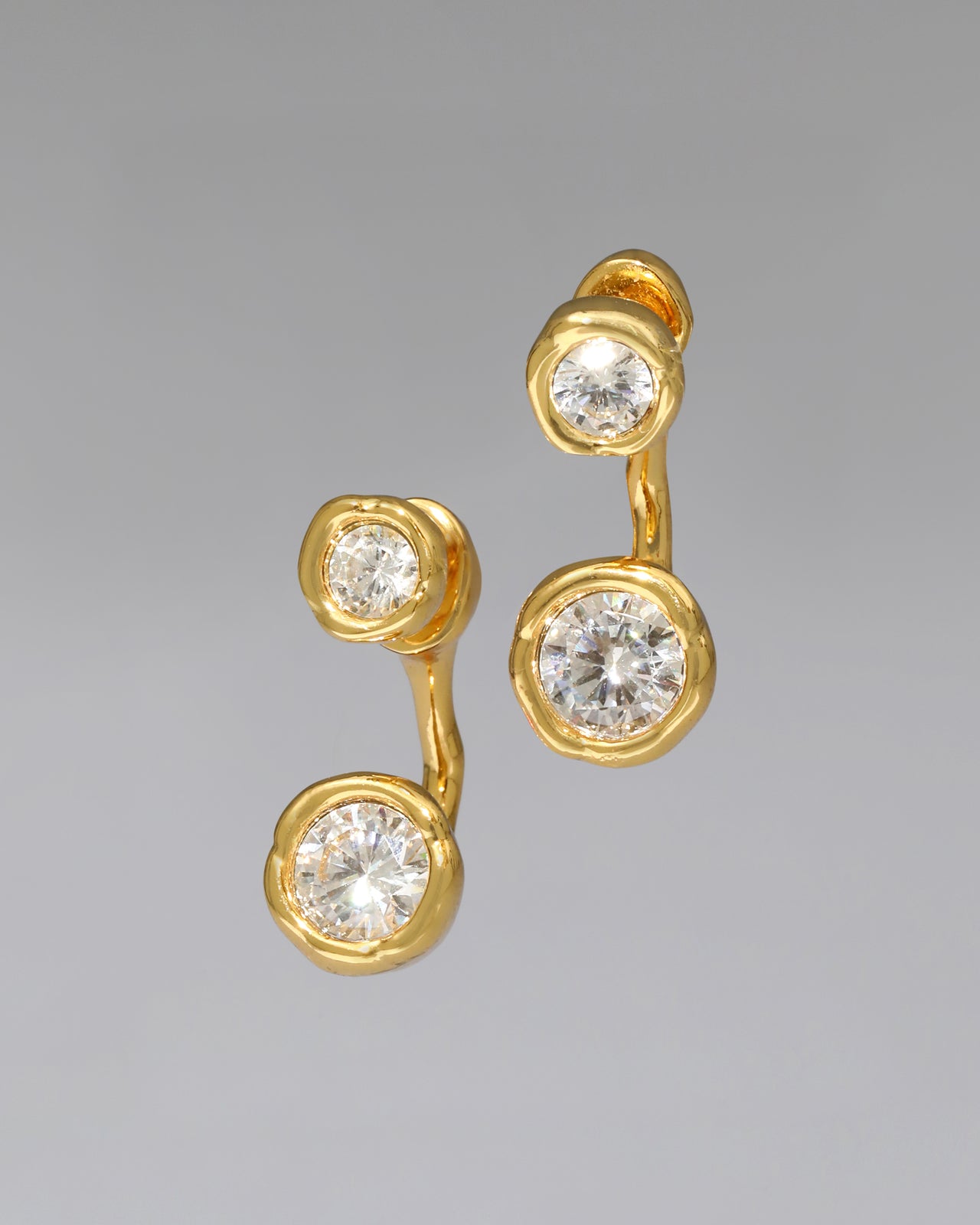 Asterales Gold Molten Front Back Earring - Photo 2