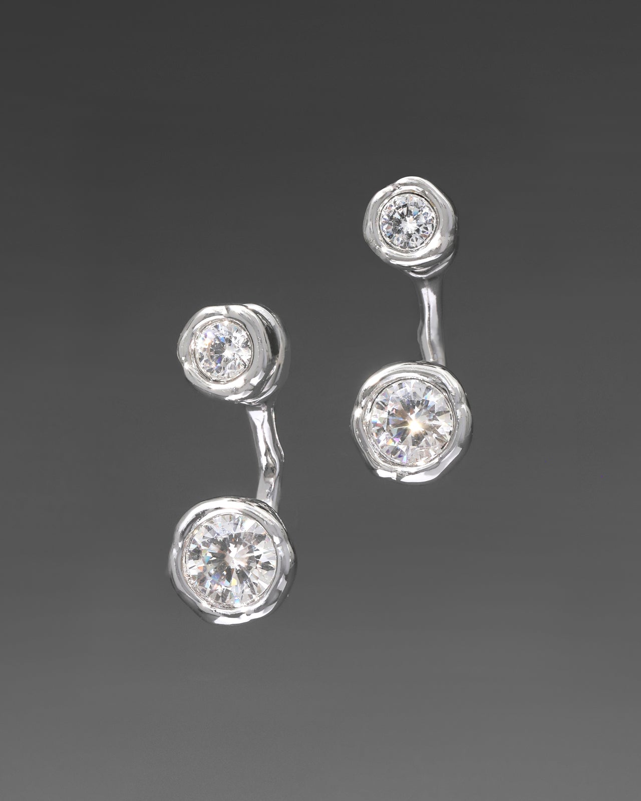 Asterales Silver Molten Front Back Earring - Photo 2