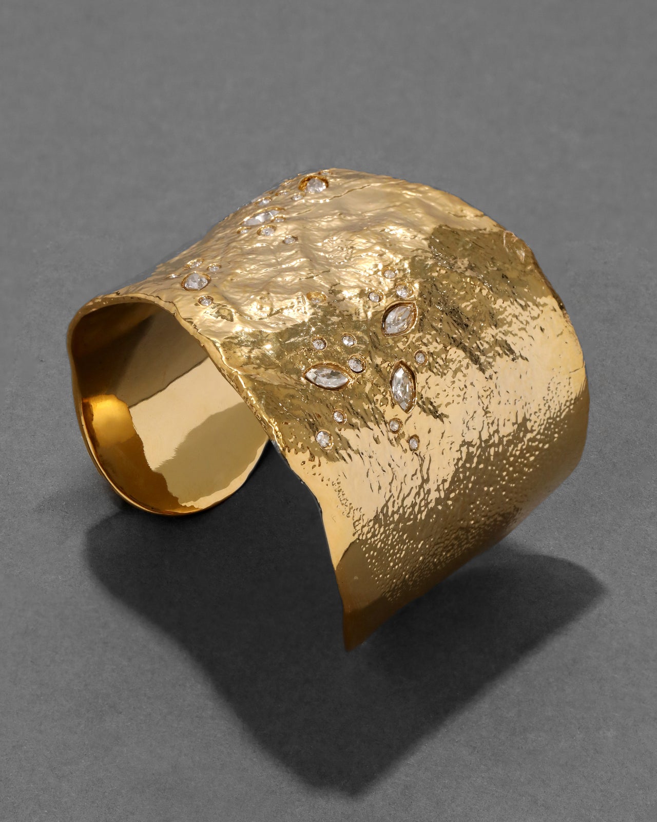 Archive Wide Gold Crystal Dusted Cuff Bracelet - Photo 2