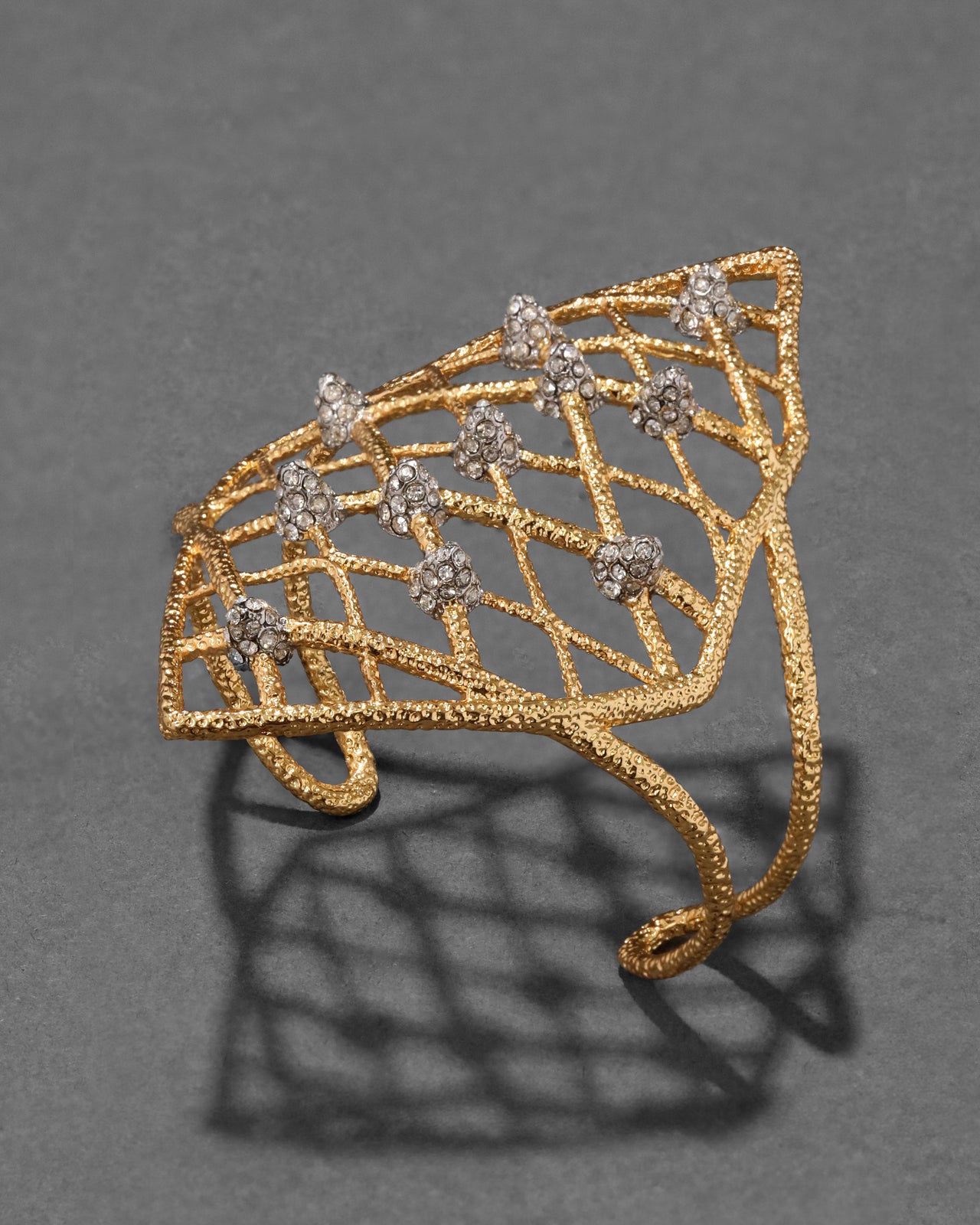 Archive Crystal Spike Lattice Cuff Bracelet - Photo 2