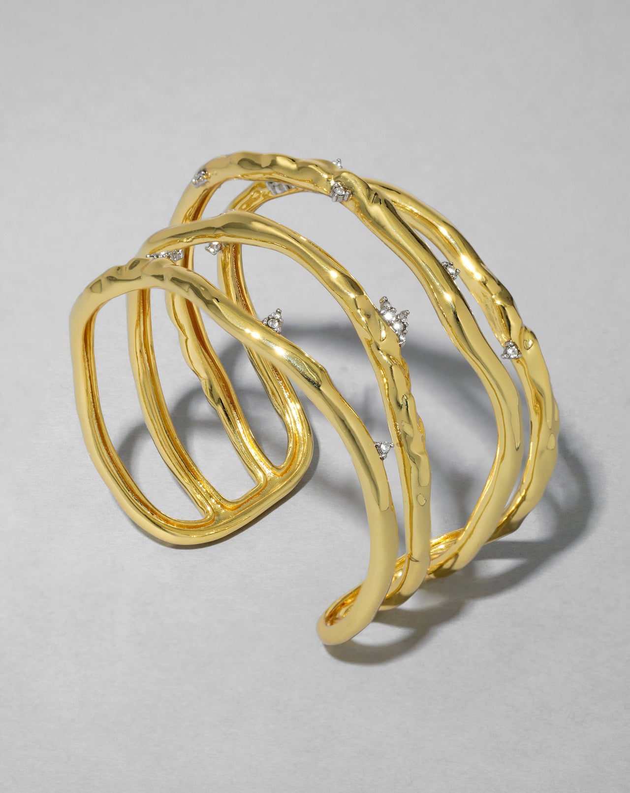 Brut Gold Crystal Thorn Orbit Cuff Bracelet - Photo 2