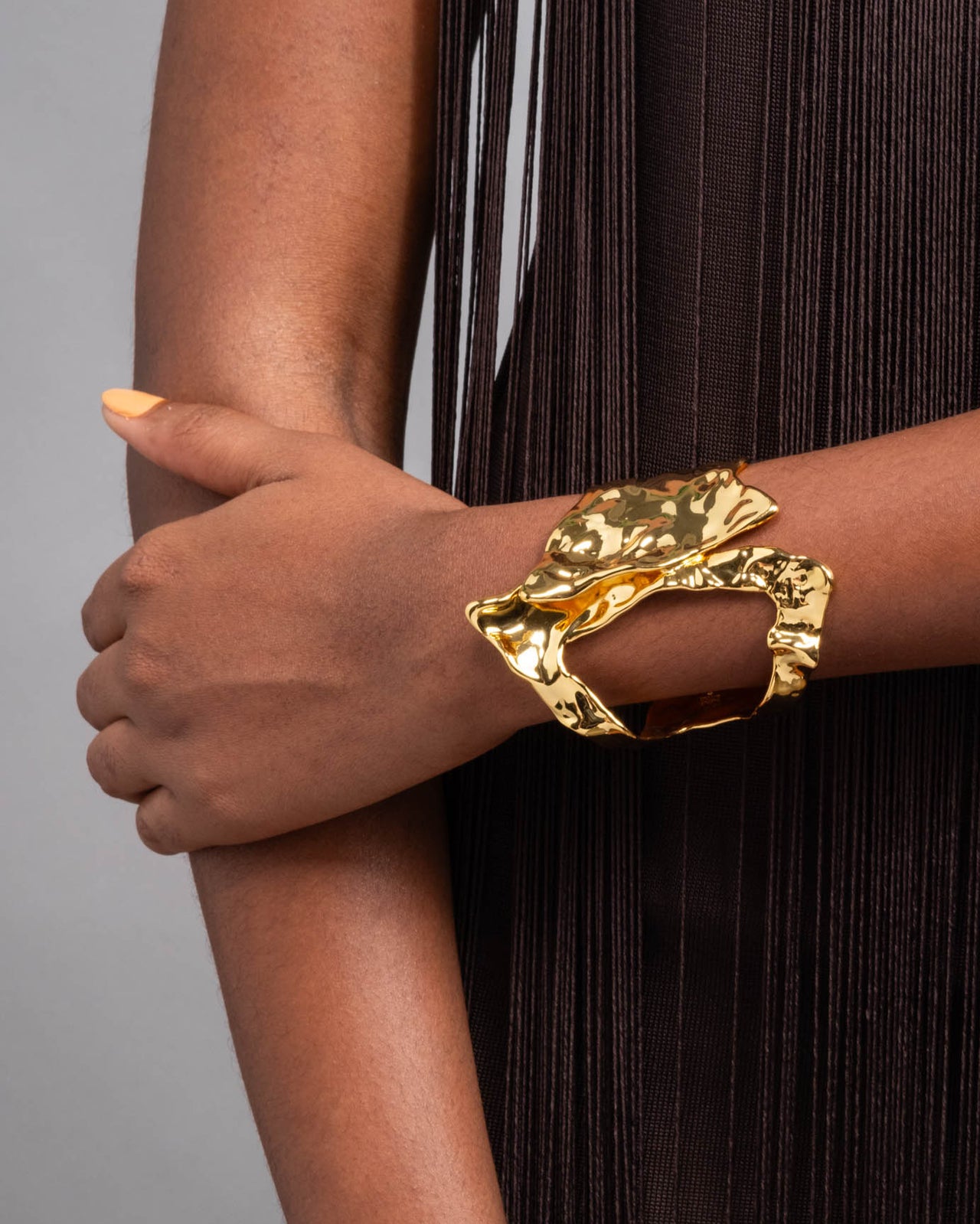 Brut Gold Cutout Angular Cuff Bracelet - Photo 2