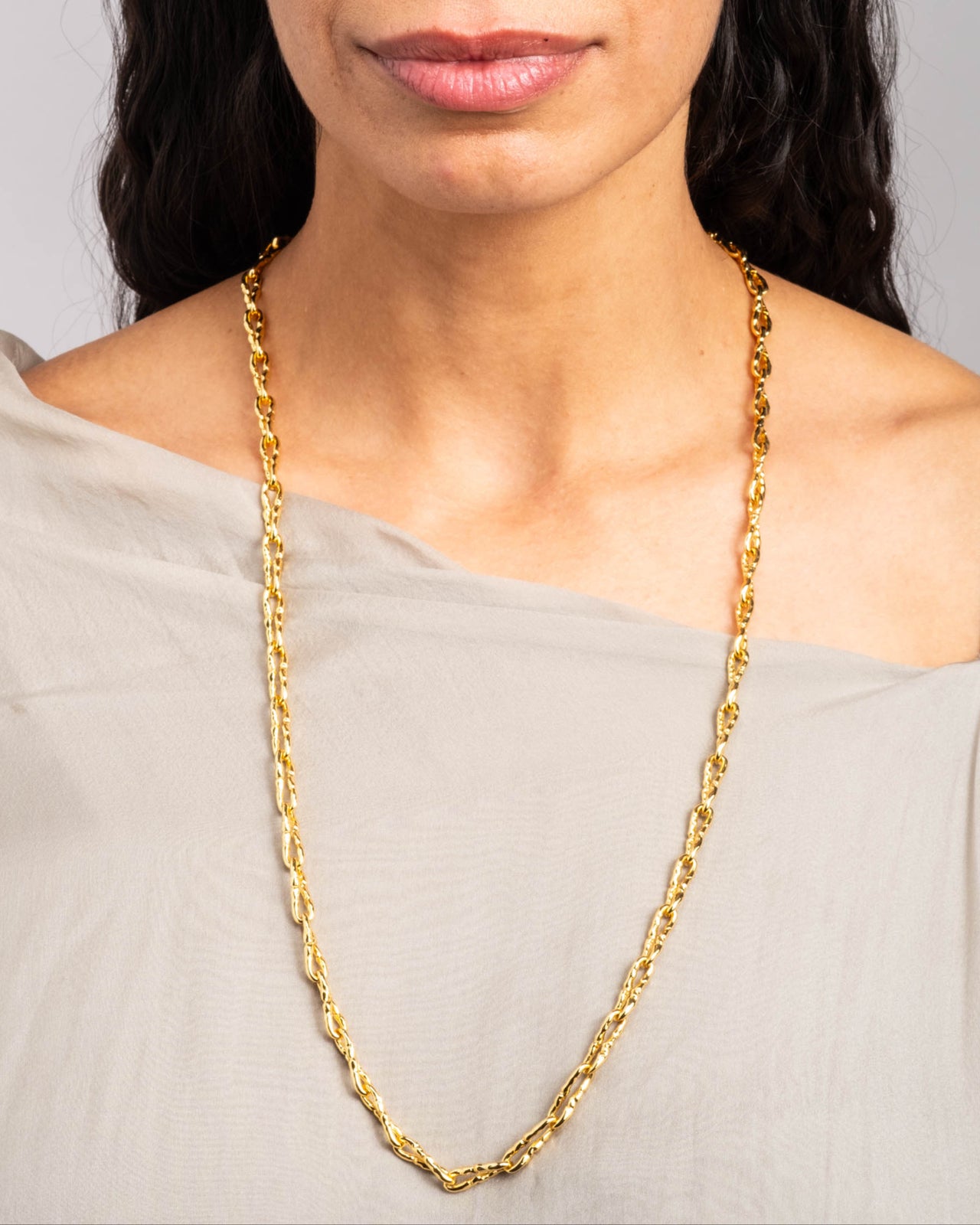 Brut Gold Twisted Link Long Necklace - Photo 2