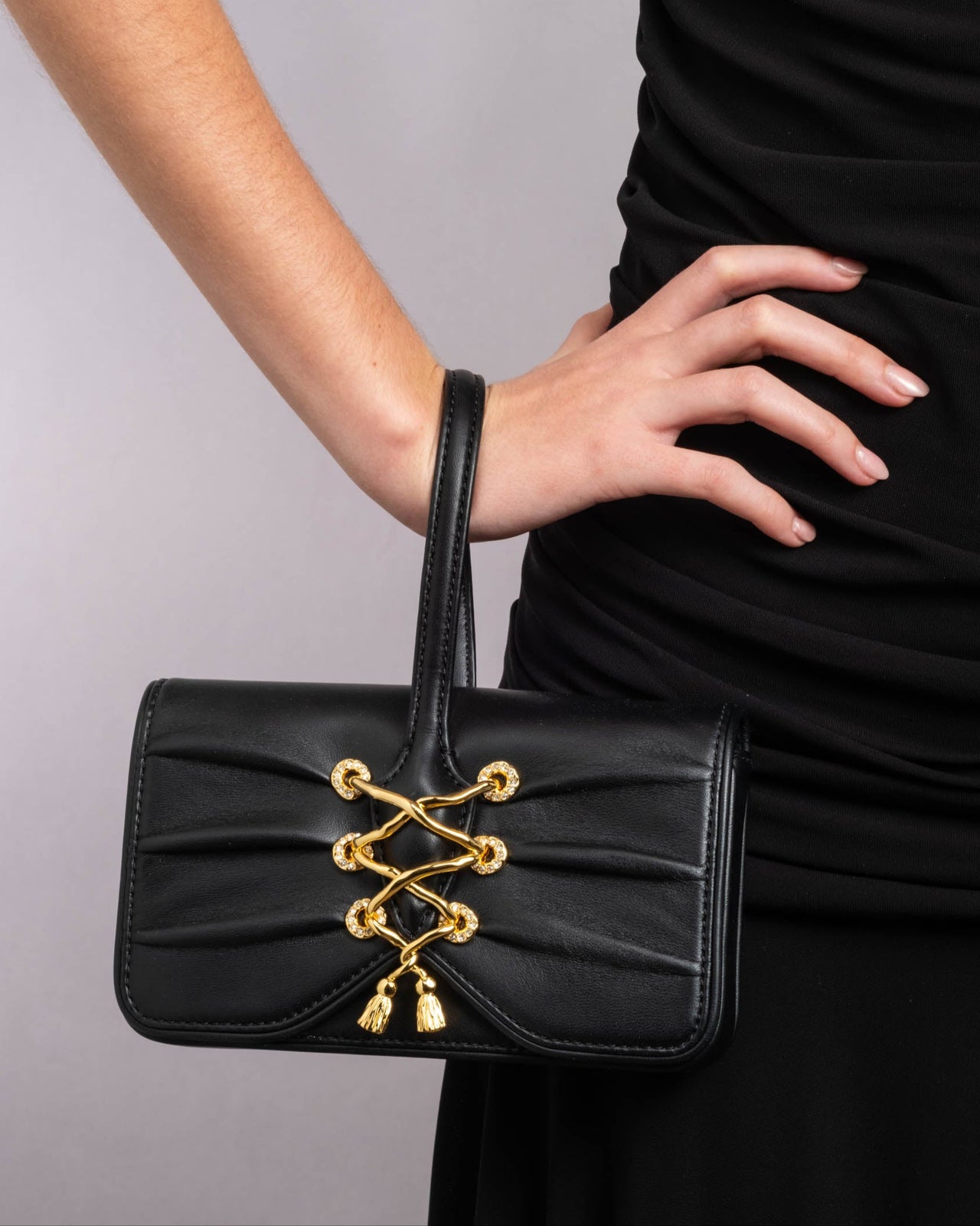 Lace-Up Wristlet- Black - Photo 2