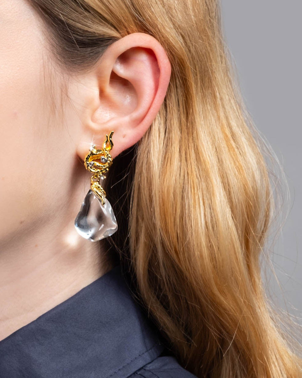 Liquid Vine Lucite Small Raindrop Earring - Photo 2