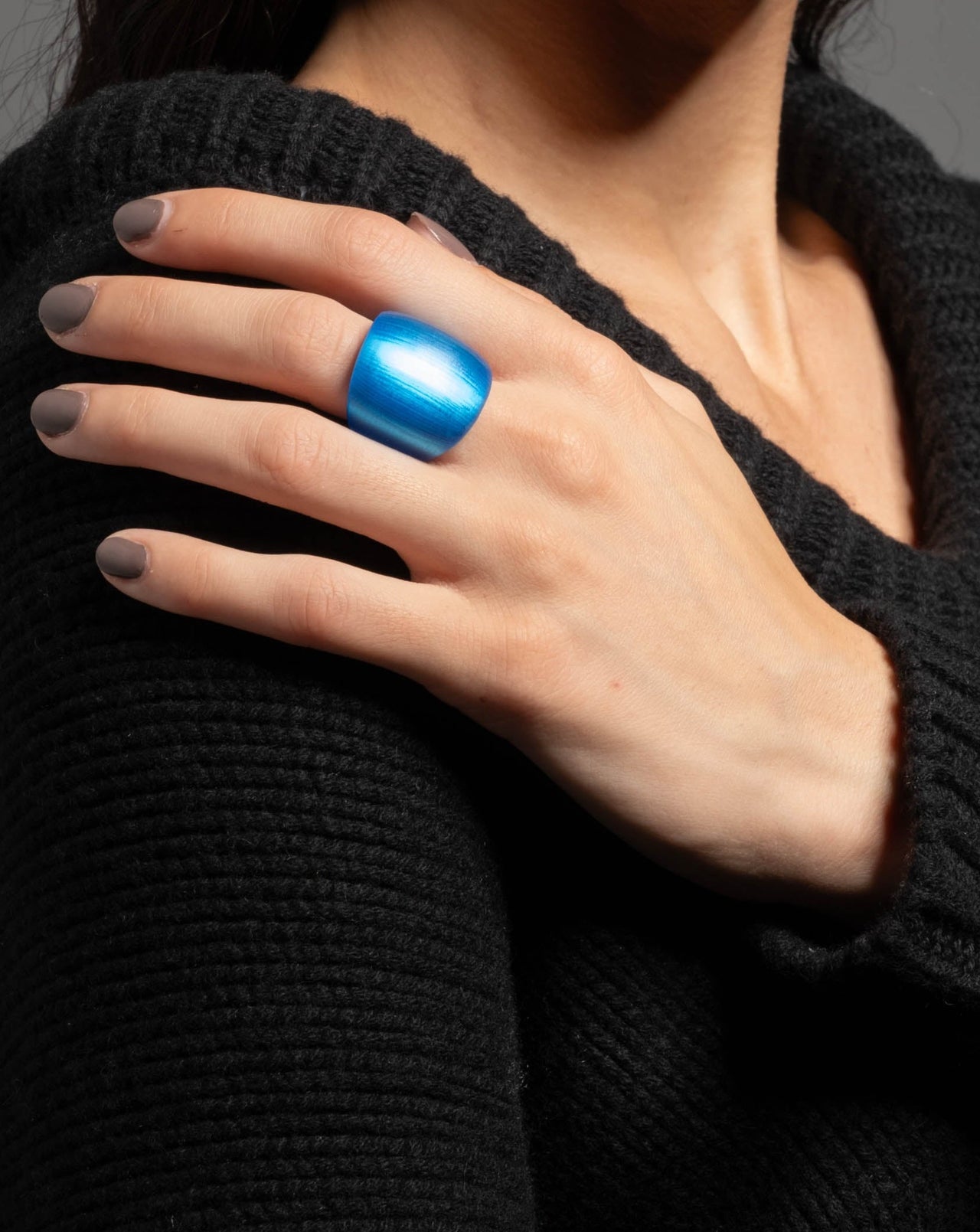 Lucite Block Ring- Cerulean - Photo 2