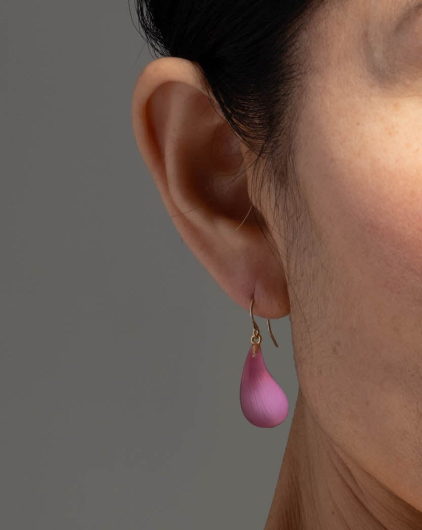 Lucite Dewdrop Earring- Candy Pink - Photo 2