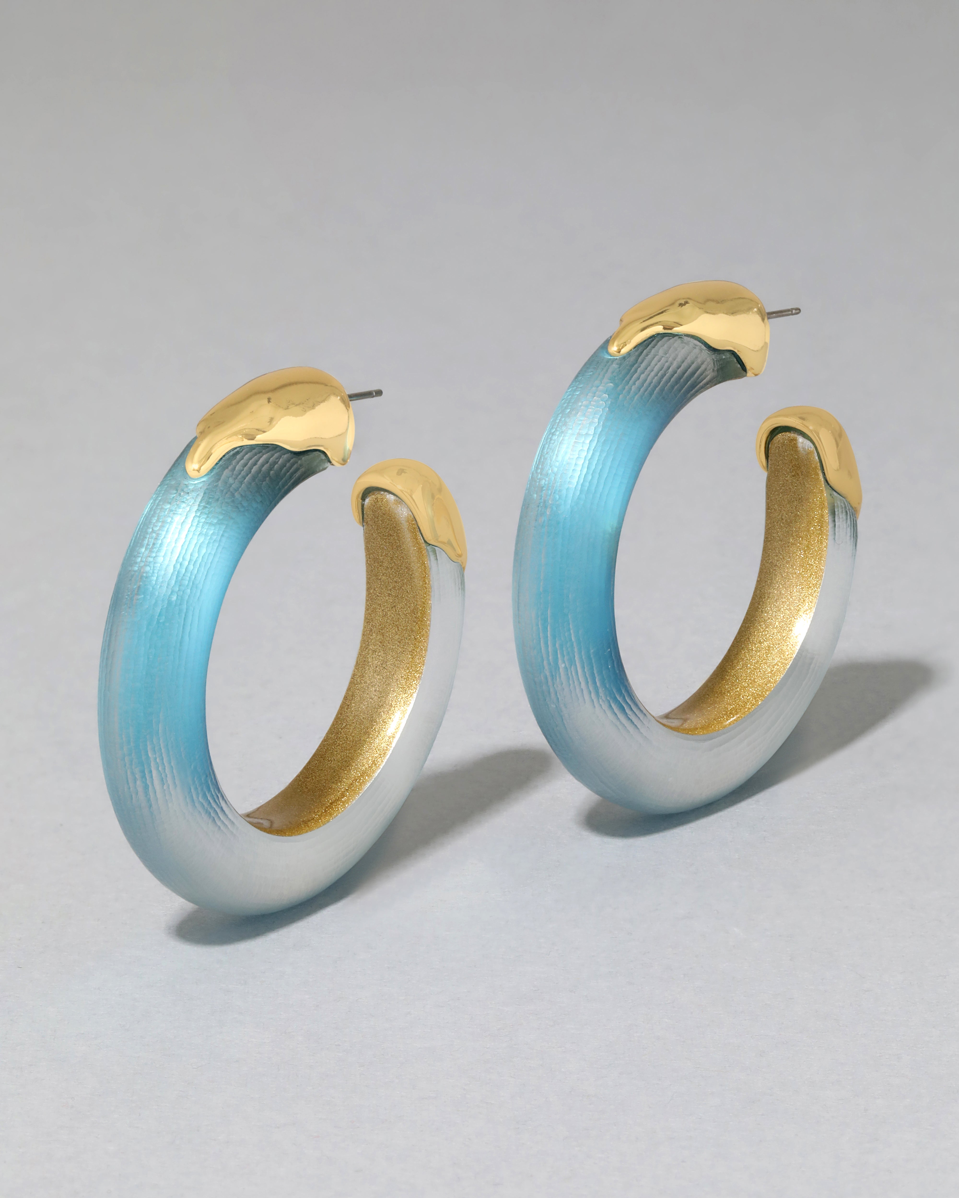 Blue lucite hoop on sale earrings