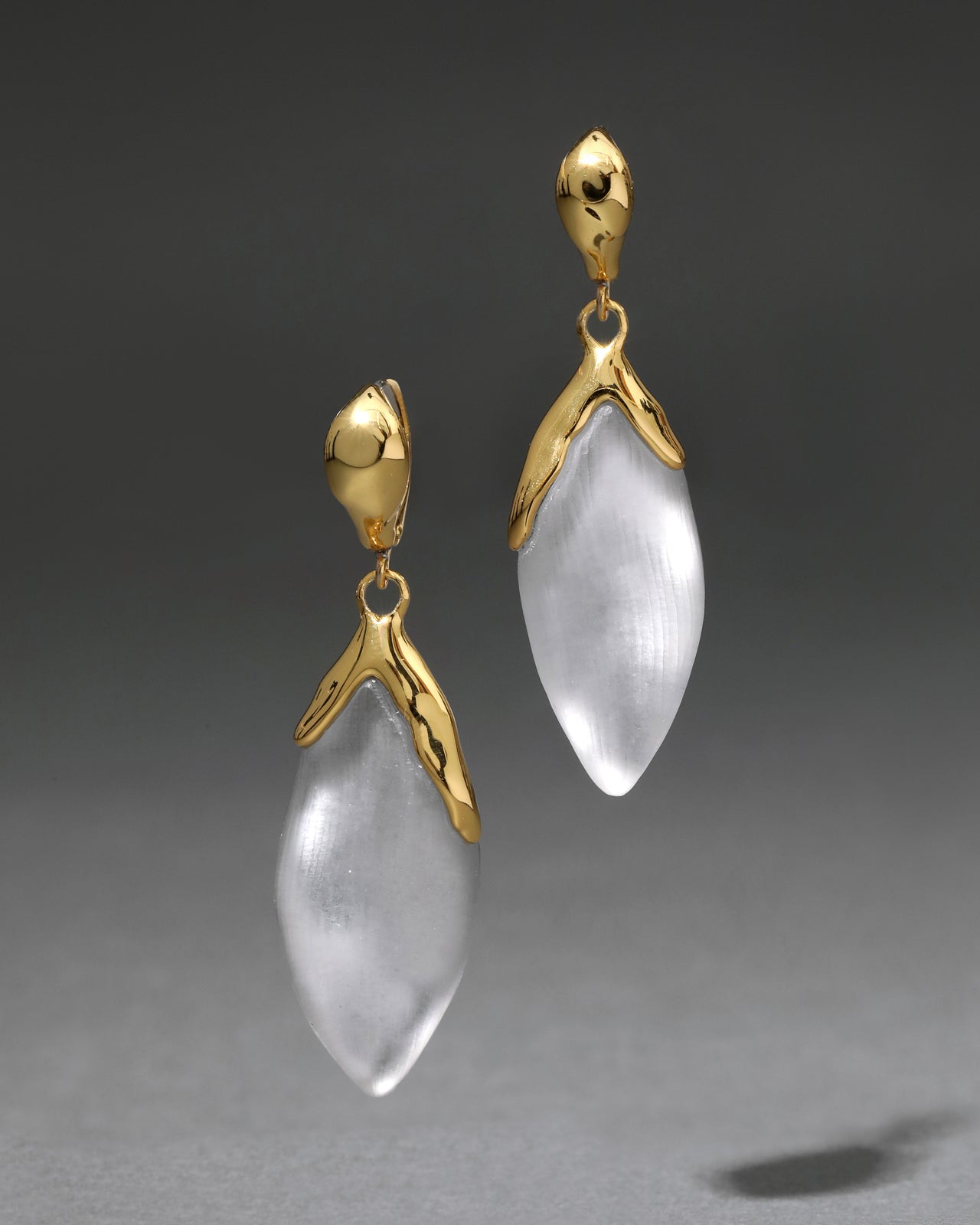 Luminous Lucite Petal Leverback Earring- Pewter - Photo 2