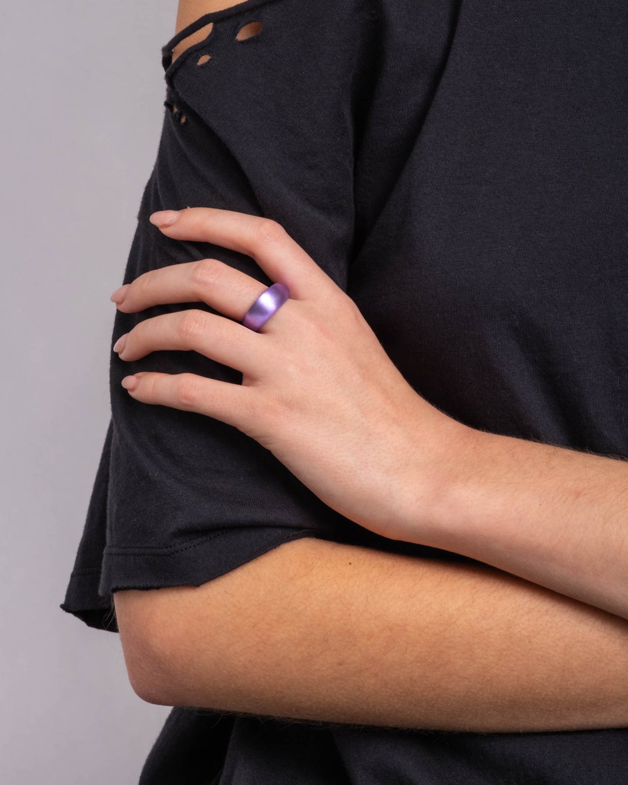 Luminous Lucite Tapered Ring- Violet - Photo 2