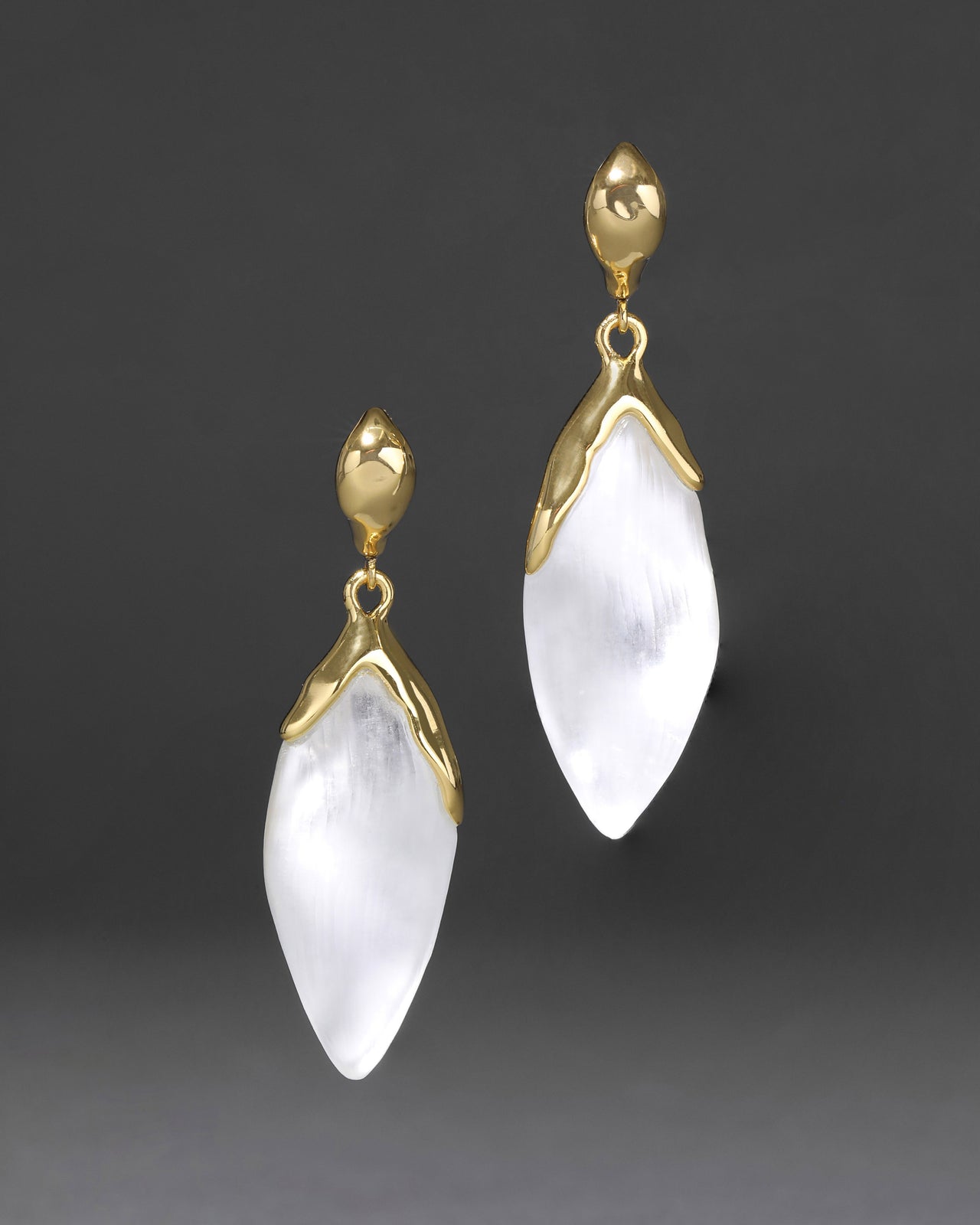 Luminous Lucite Petal Leverback Earring- Silver - Photo 2