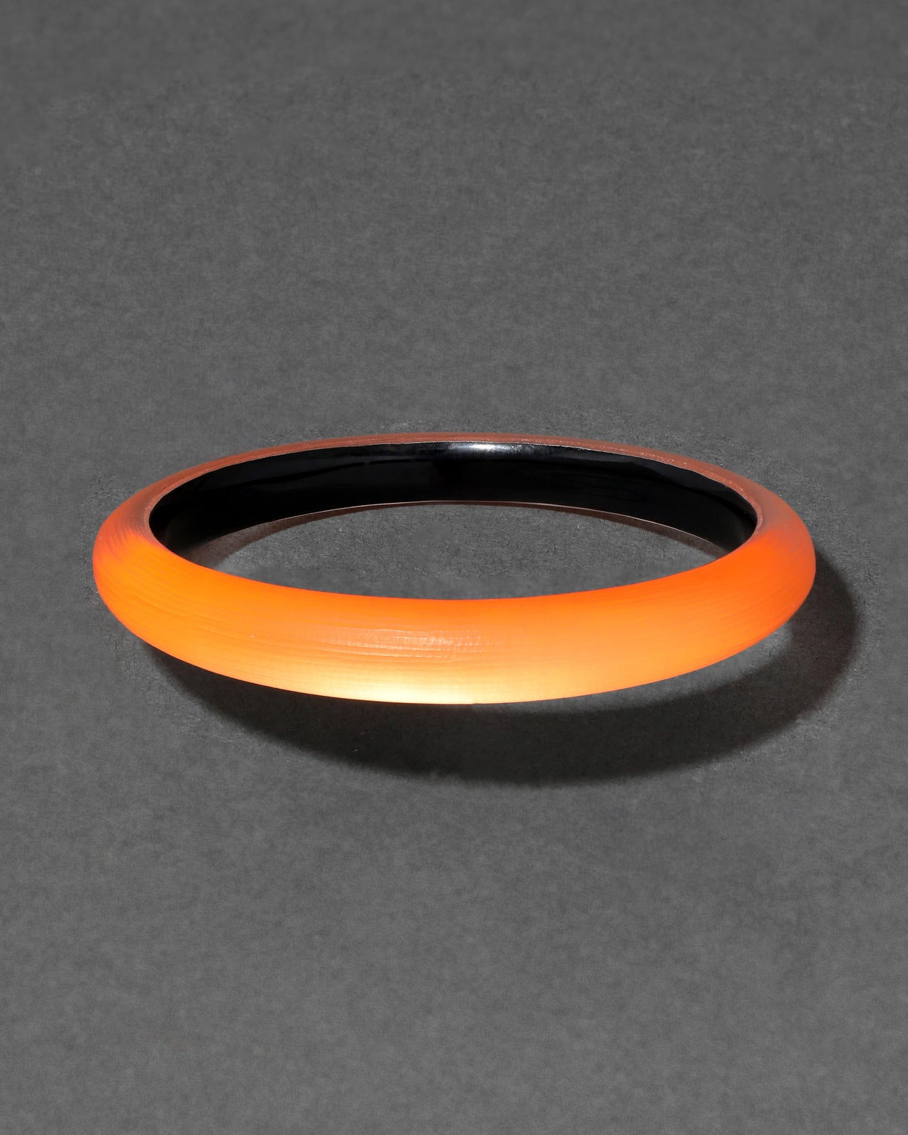 Luminous Lucite Skinny Bangle Bracelet- Neon Orange - Photo 2