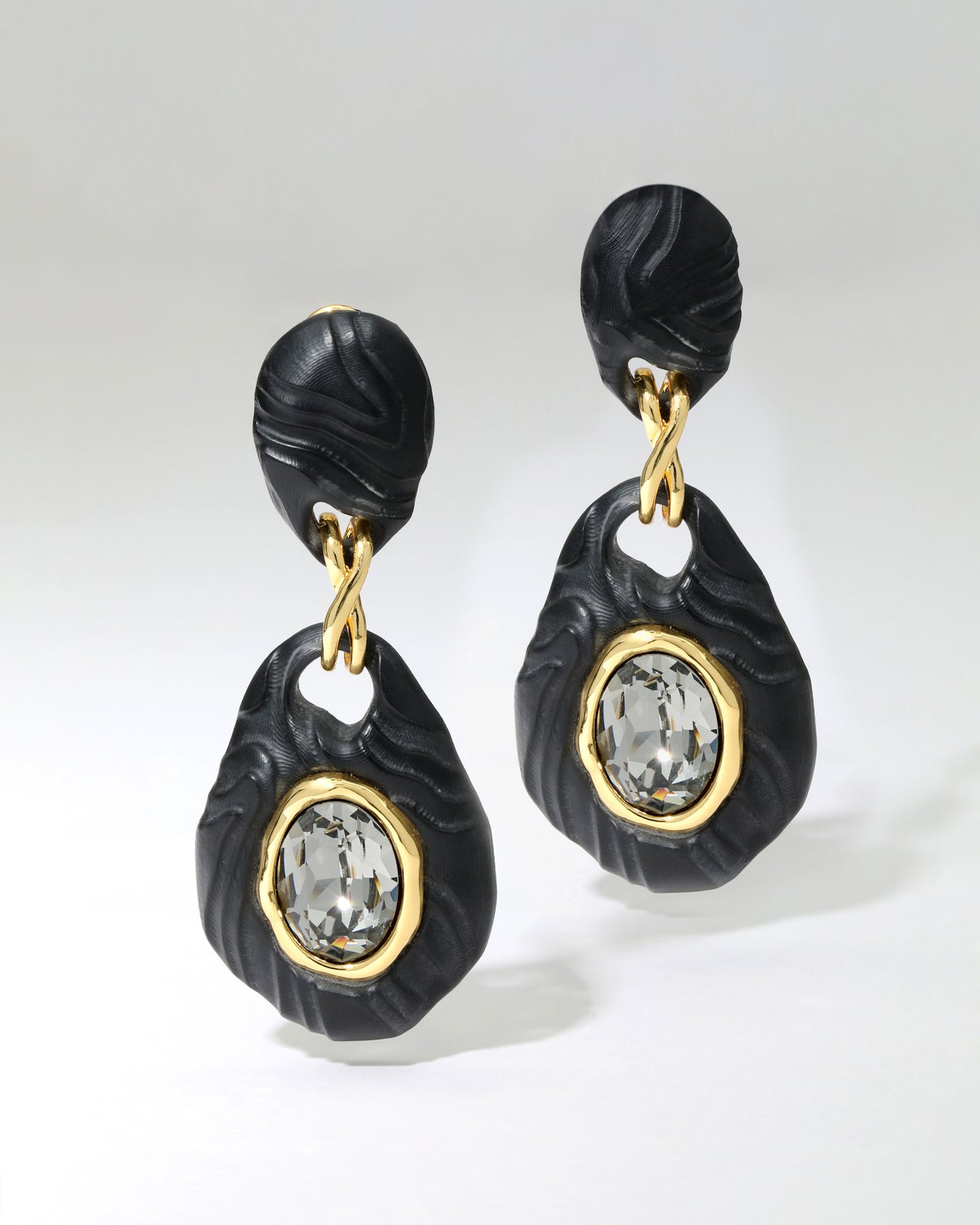 Madera Lucite Drop Earring- Black - Photo 2