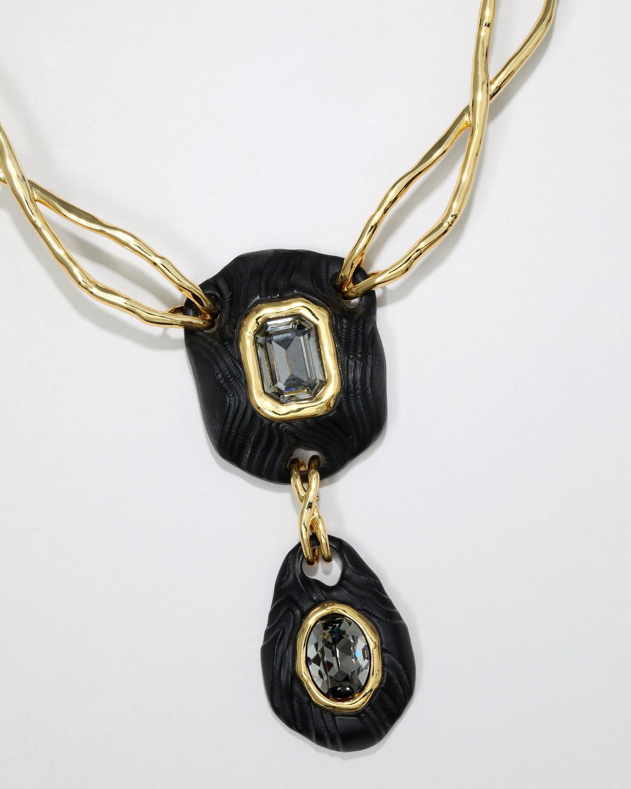 Madera Lucite Drop Necklace- Black - Photo 2