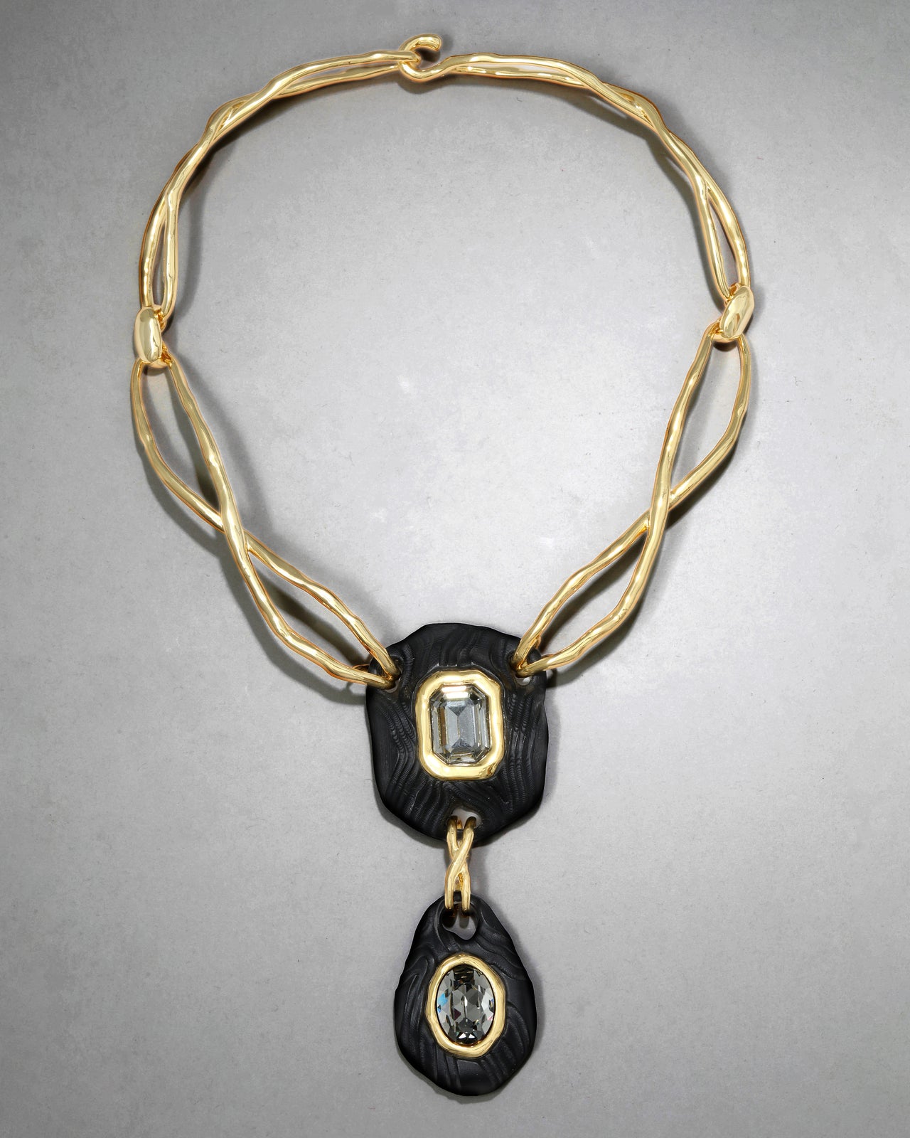 Madera Lucite Drop Necklace- Black - Photo 2