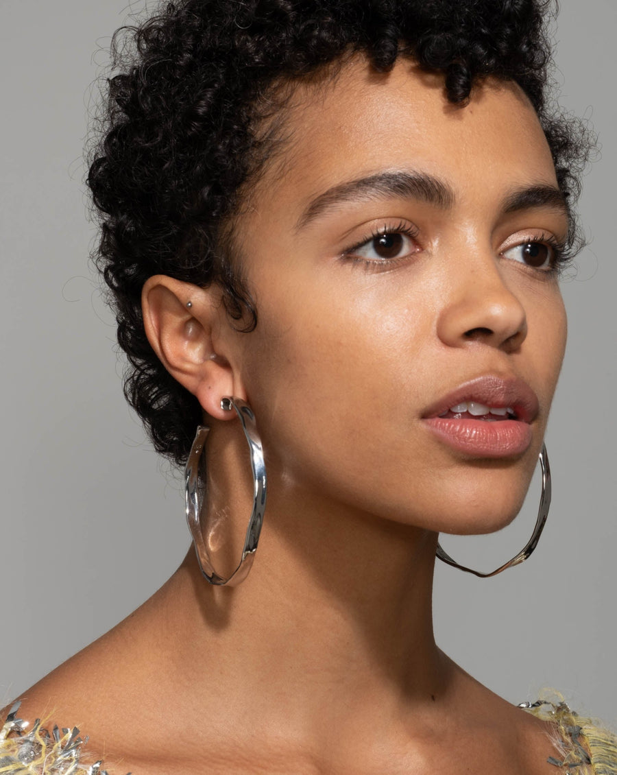 Molten Silver X-Large Hoop Earring | Alexis Bittar