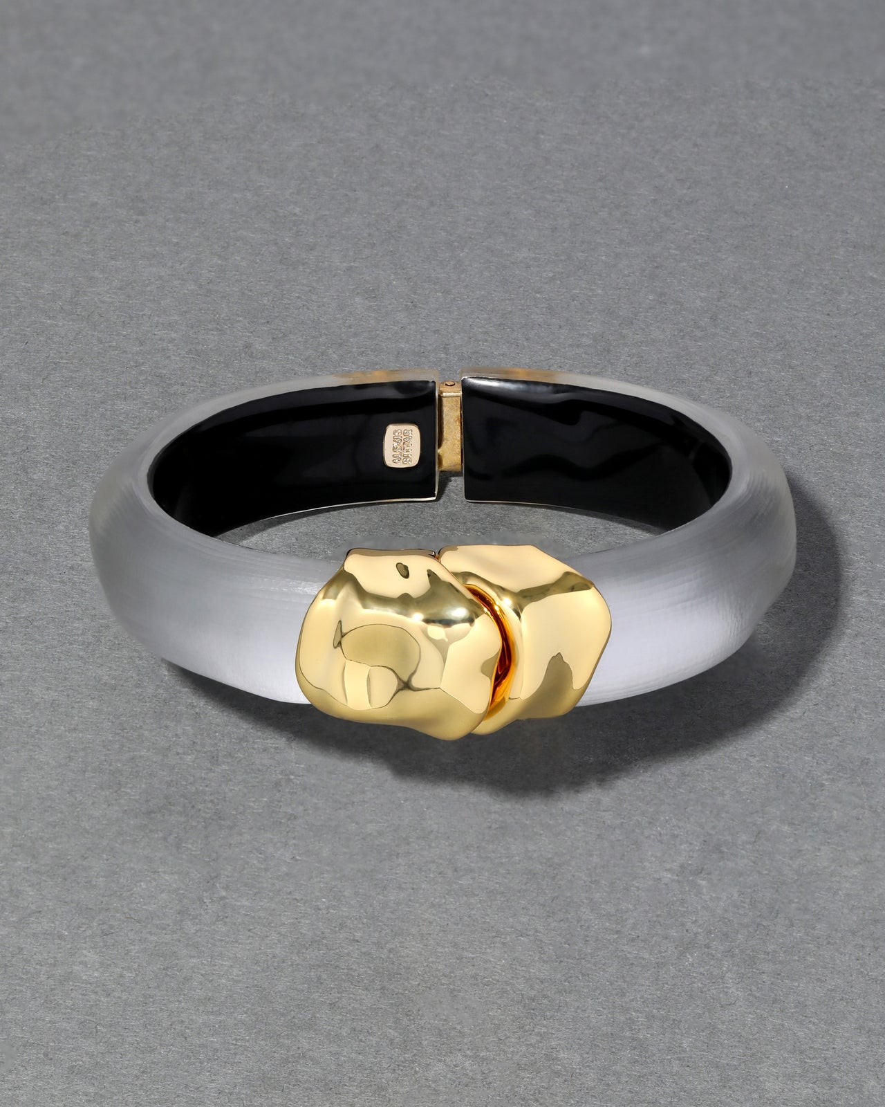 Molten Gold Lucite Hinge Bracelet- Pewter - Photo 2