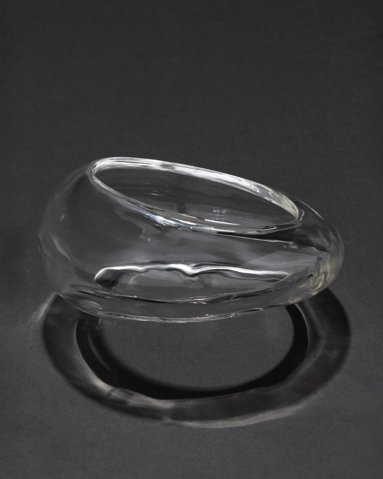 Puffy Lucite Tapered Bangle Bracelet- Clear - Photo 2