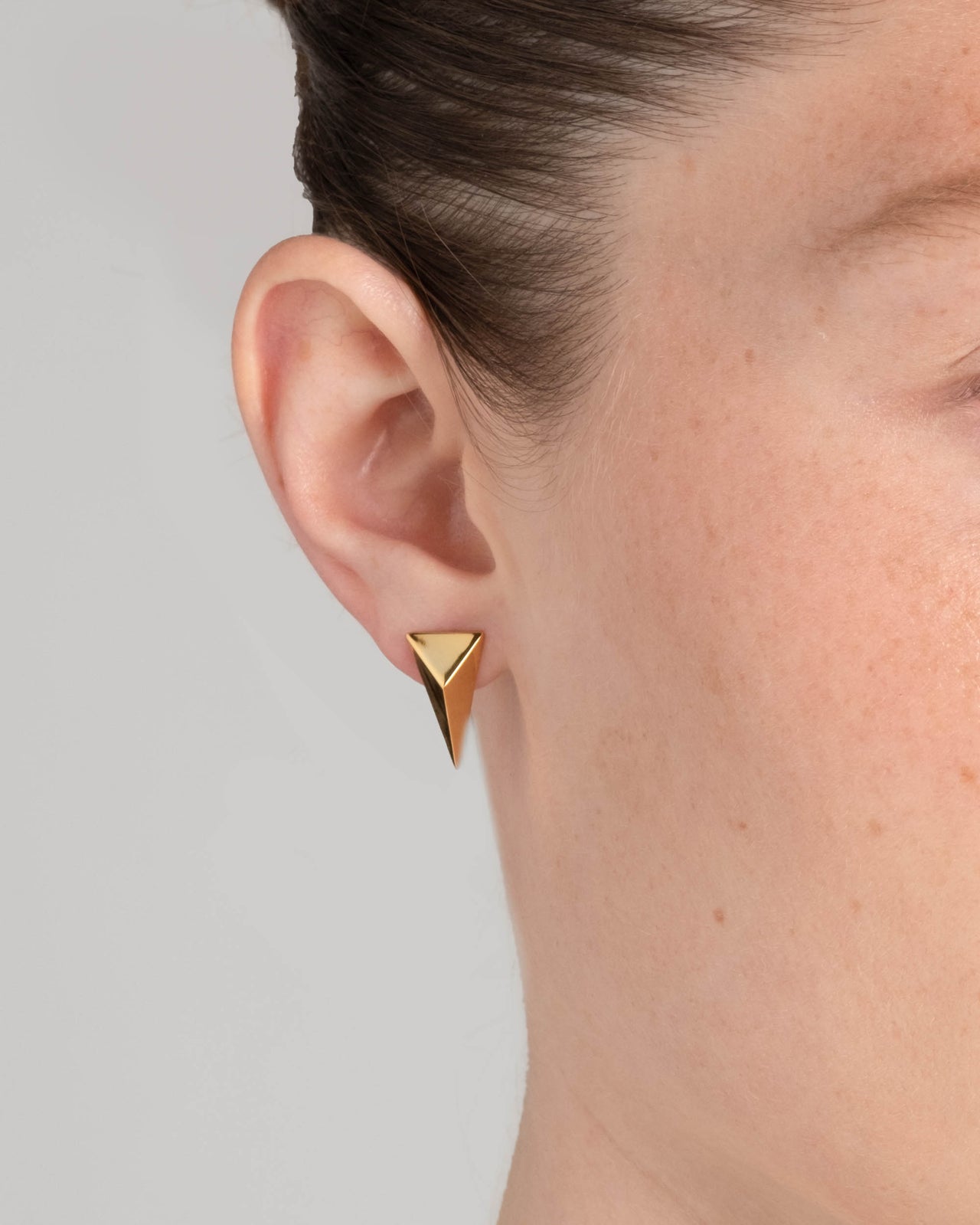 Pyramid Post Earring- Gold - Photo 2