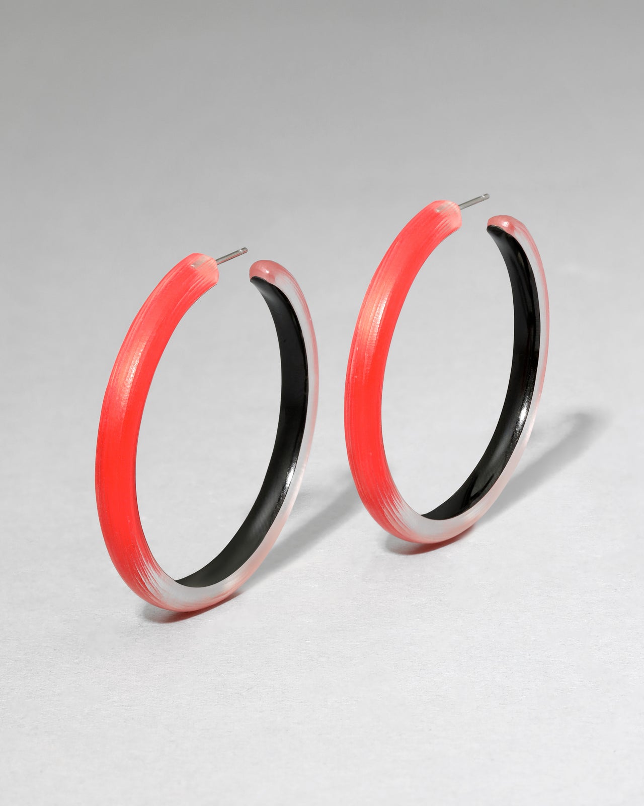 Skinny Lucite Hoop Earring- Lipstick Red - Photo 2