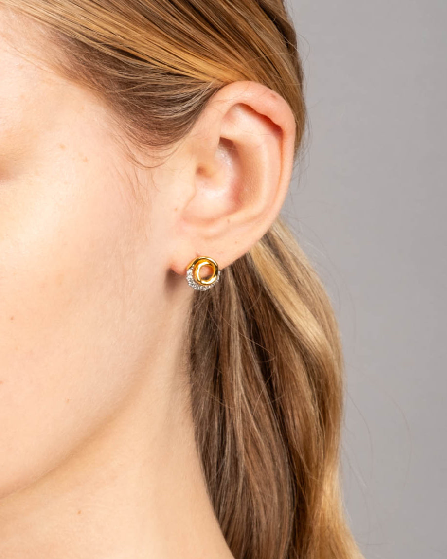 Solanales Gold Crystal Spiral Stud Earring - Photo 2