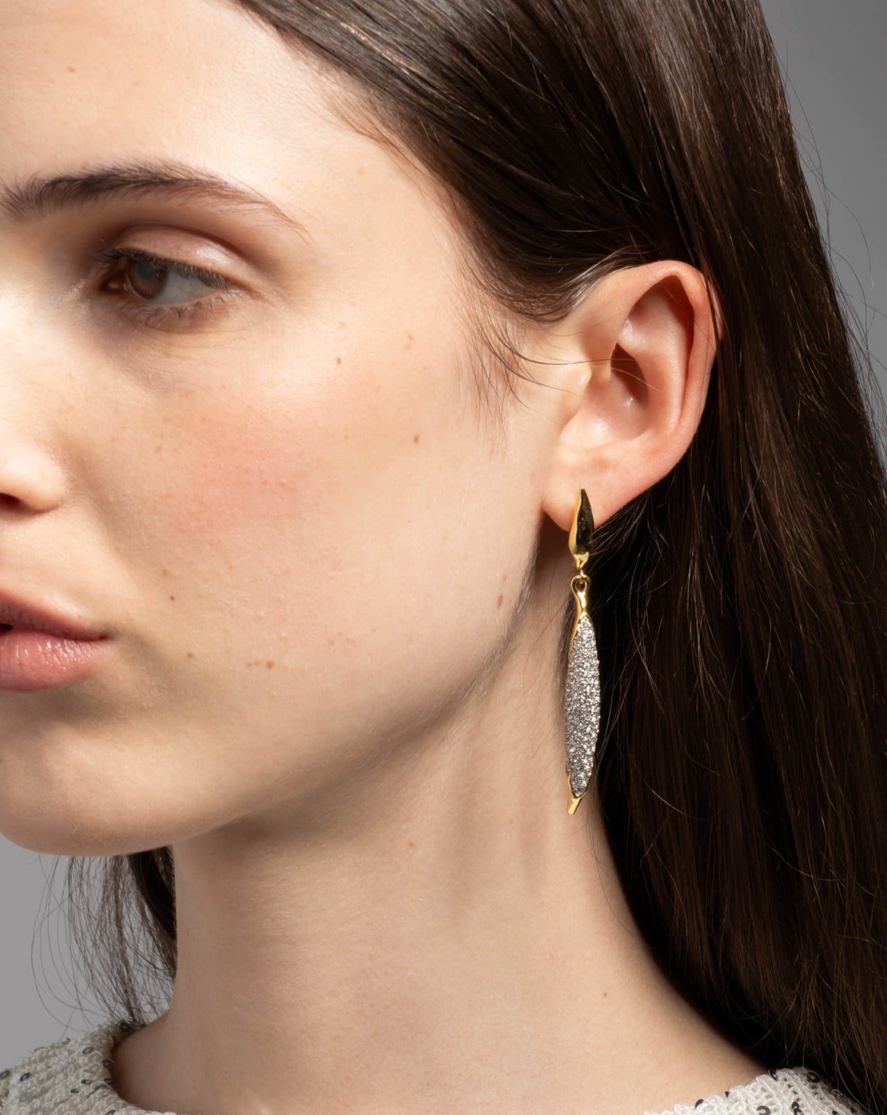 Solanales Crystal Sliver Leverback Earring - Photo 2