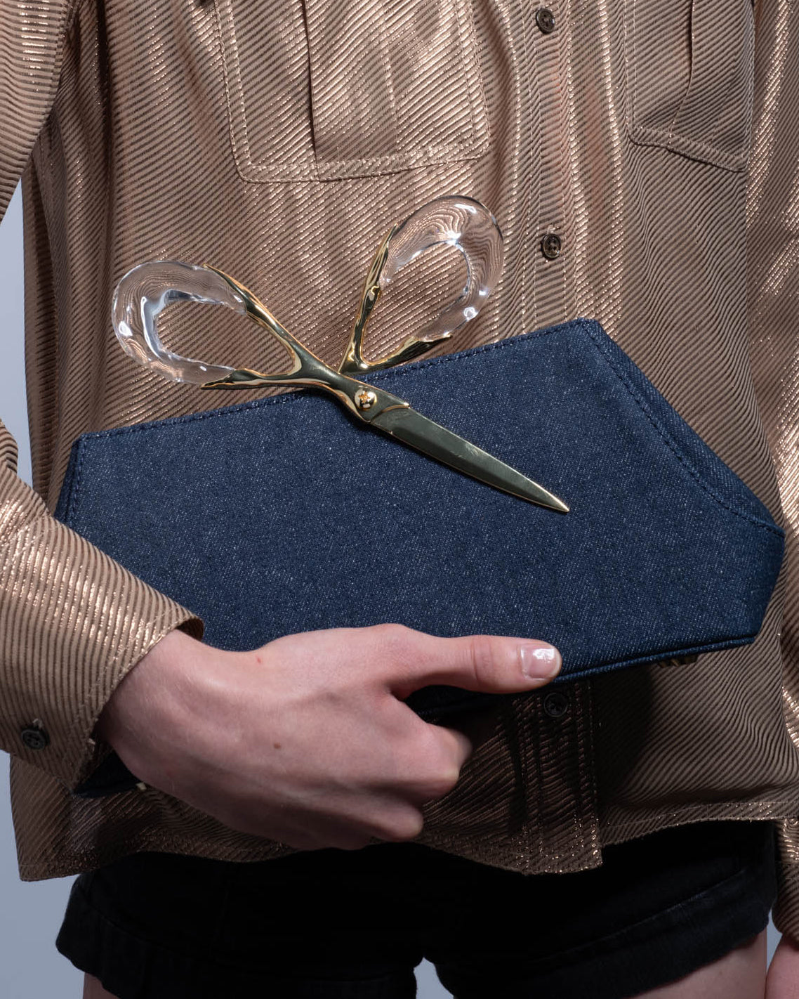 The Scissor Clutch- Dark Denim - Photo 2