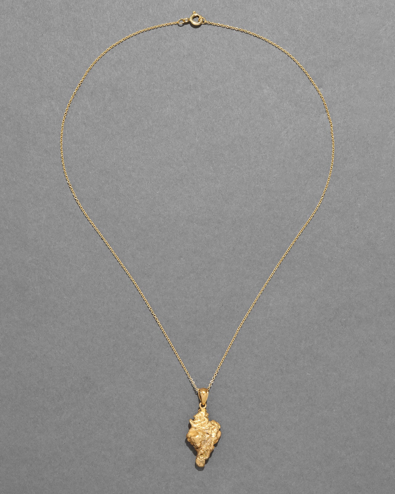 Antique 1920s 22k Gold Natural Nugget Pendant Necklace - Photo 2