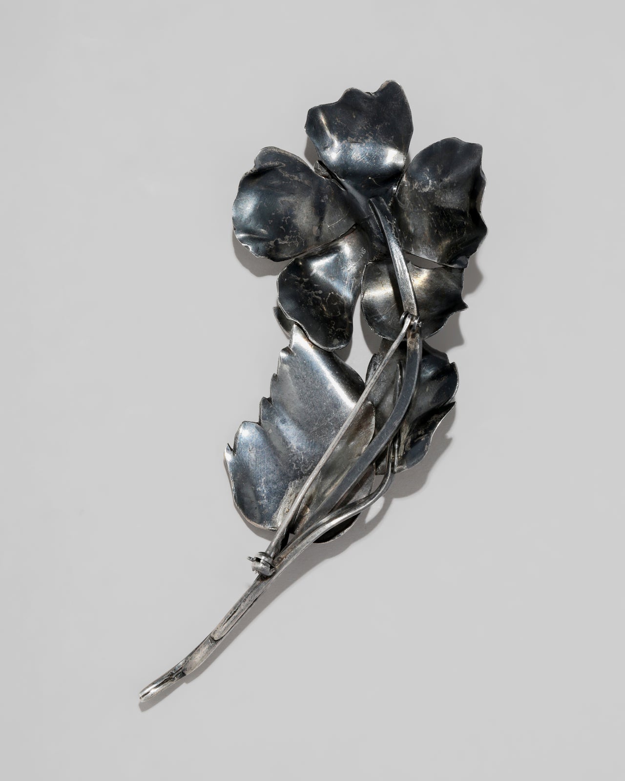 Vintage 1940s Sterling Silver Flower Pin - Photo 2