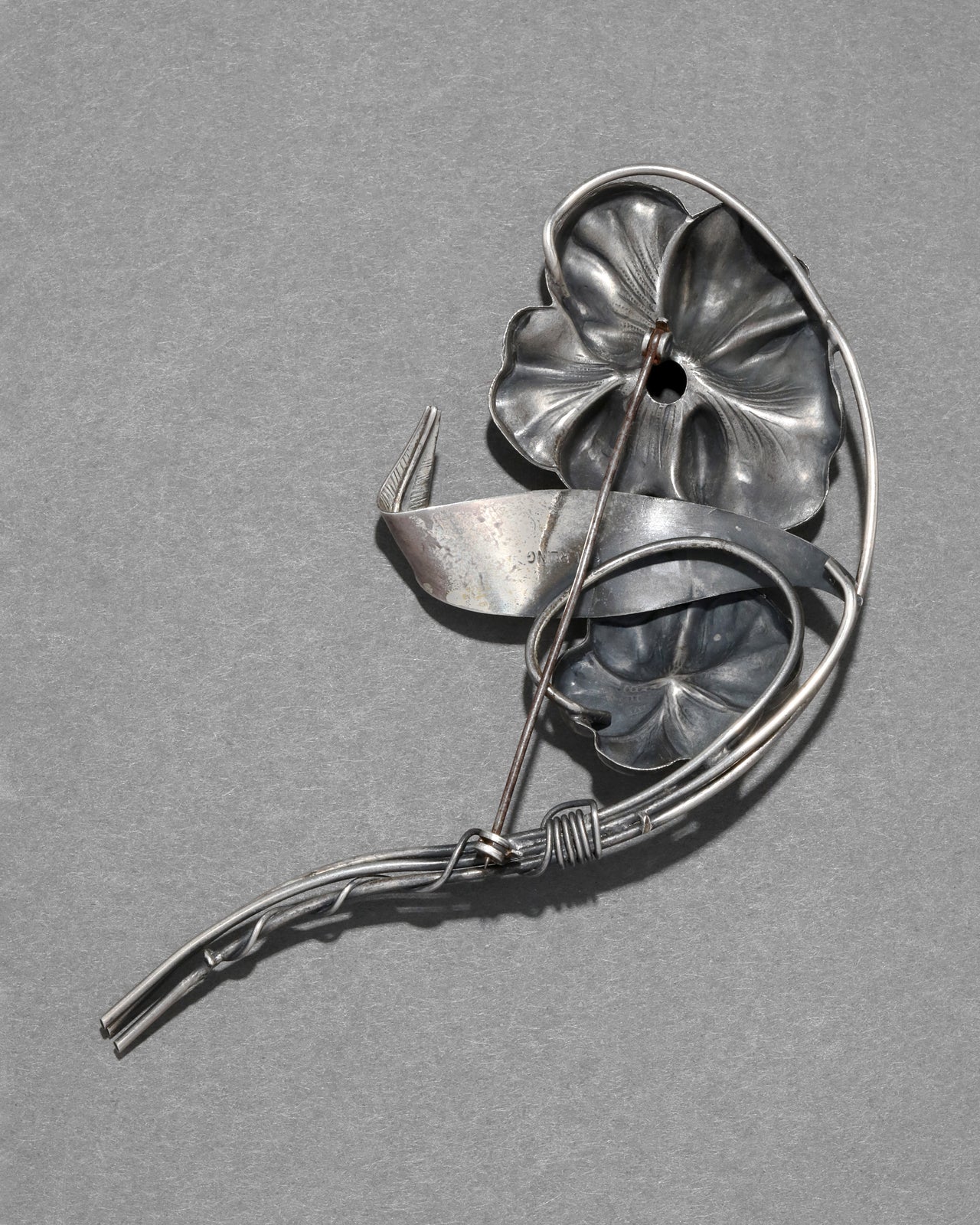 Vintage 1940s Sterling Silver Flower Pin - Photo 2