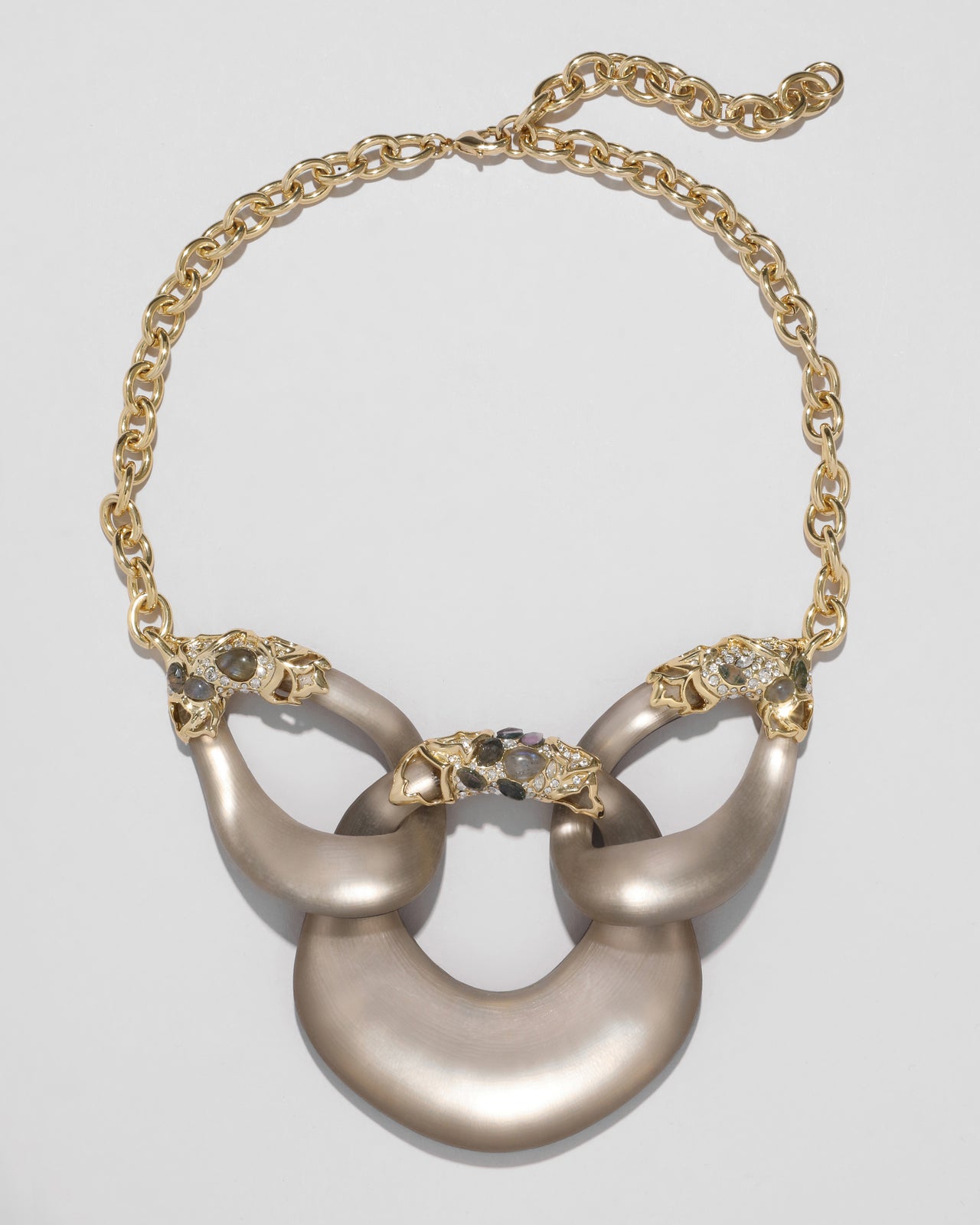 Archive Stone Encrusted Tripe Lucite Link Necklace - Photo 2