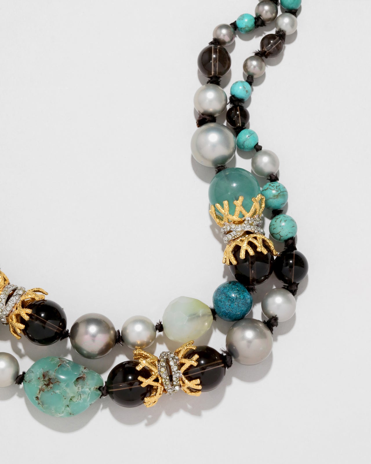 Archive Double Strand Beaded Stone Necklace - Photo 2