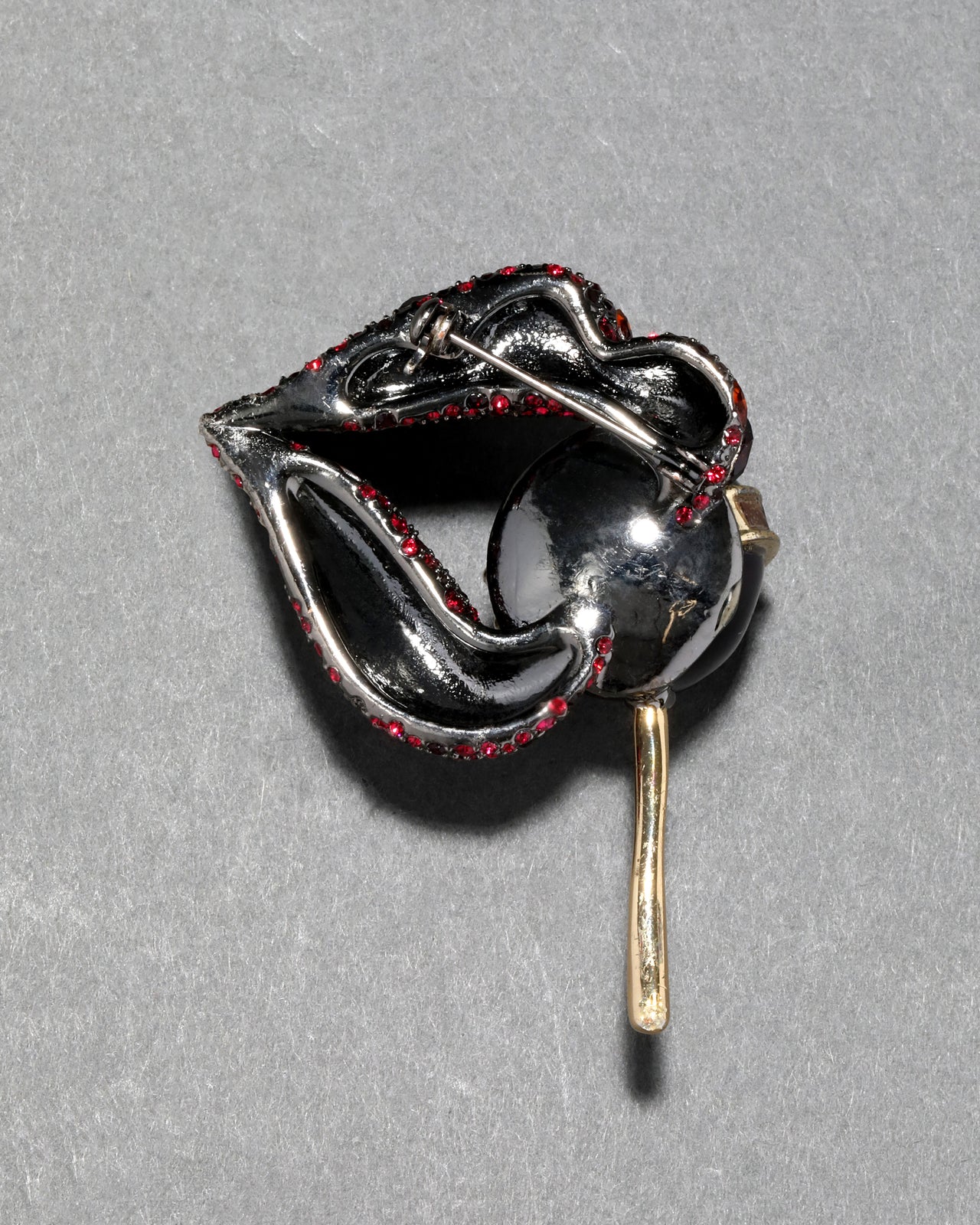 Archive Crystal Encrusted Lips with Lollipop Pin - Photo 2