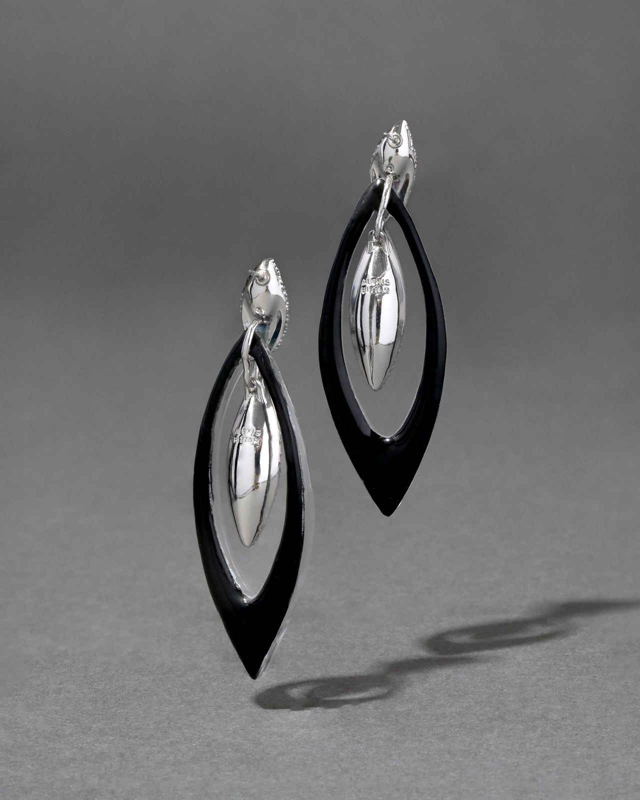 Archive Crystal Encrusted Framed Lucite Post Drop Earring - Photo 2