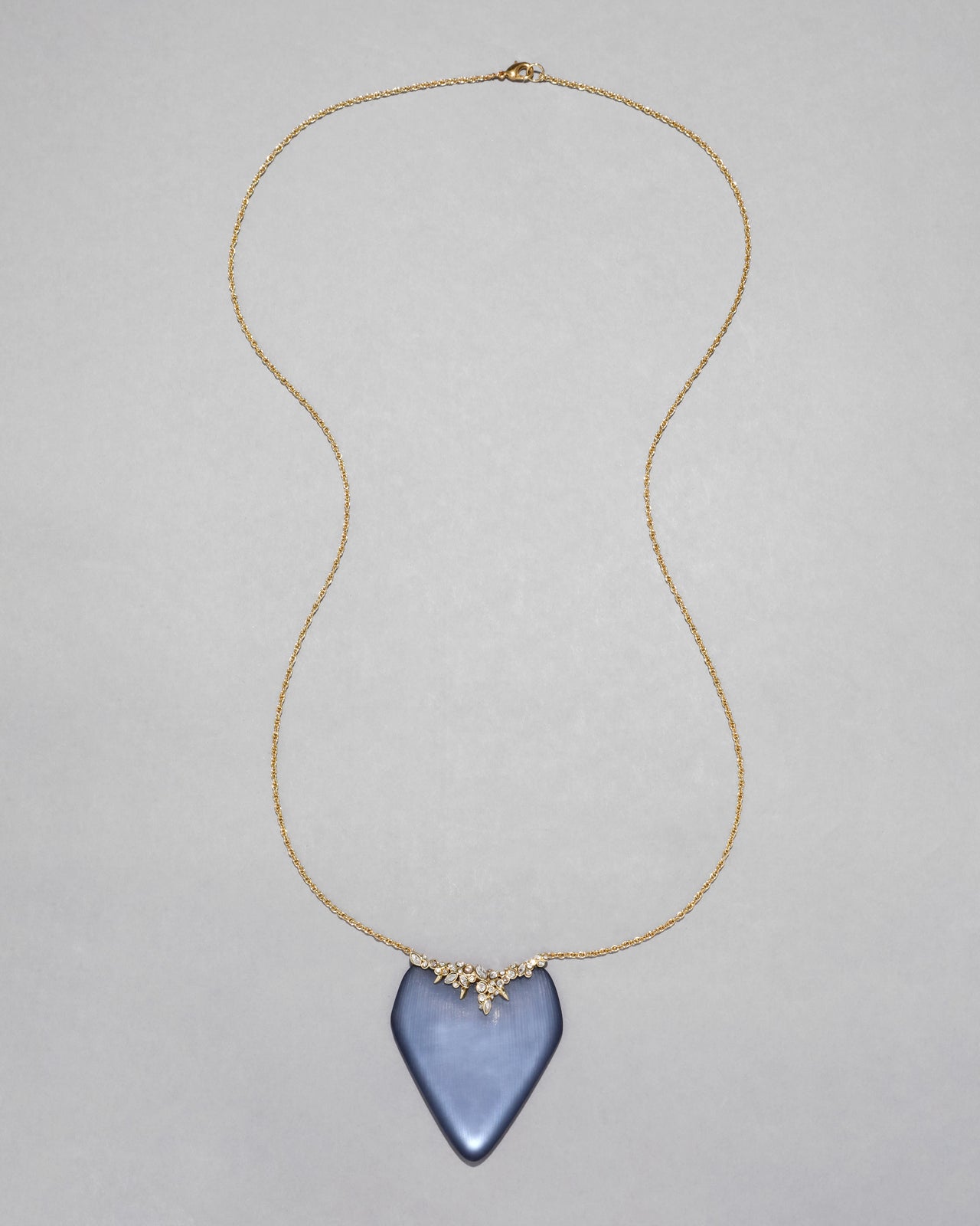 Archive Lucite and Crystal Crest Pendant Necklace - Photo 2