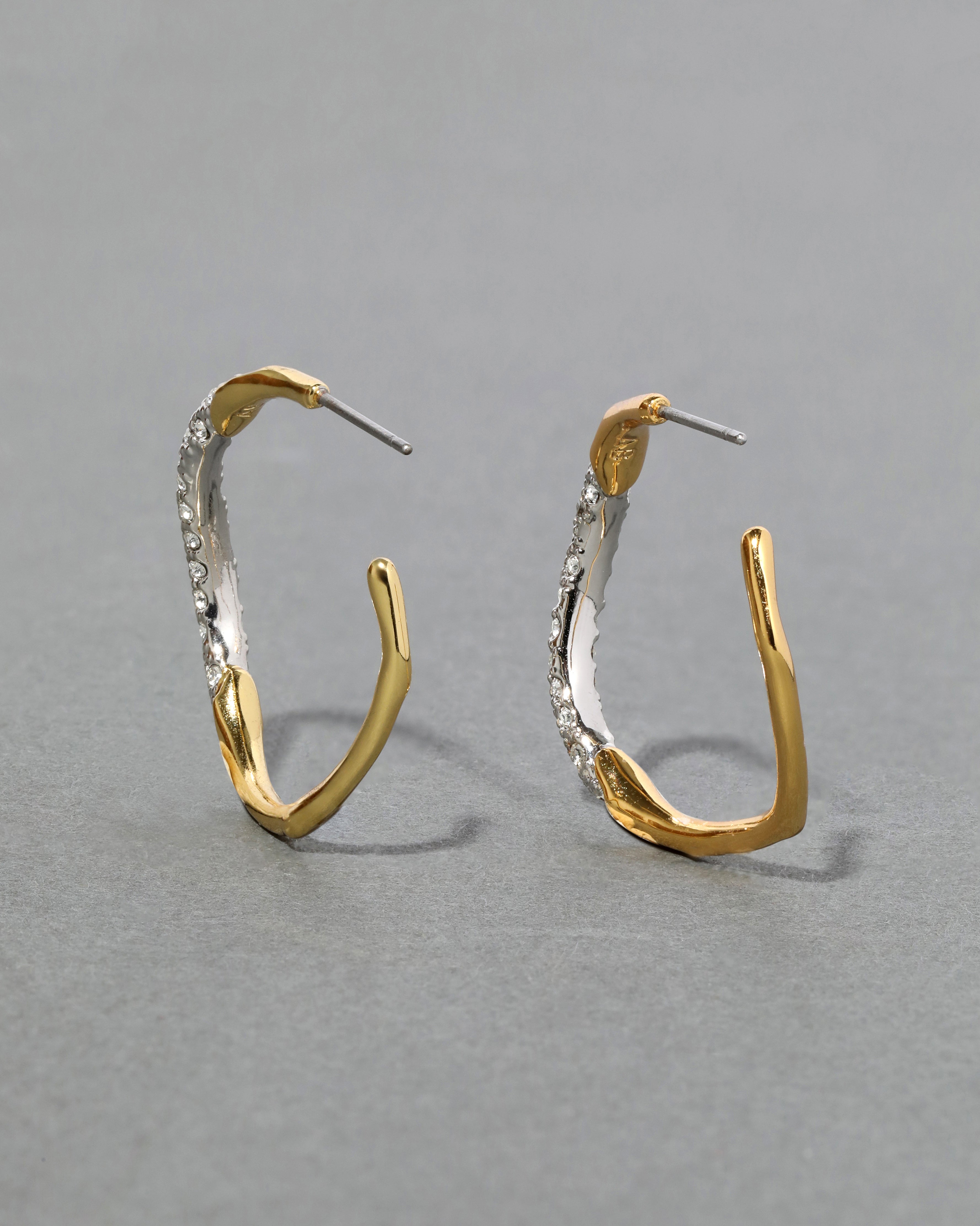 Medium Two Tone Pave Hoop Earring | ALEXIS BITTAR