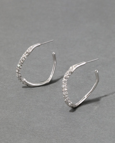 Asterales Molten Bezel Stud Earring- Silver
